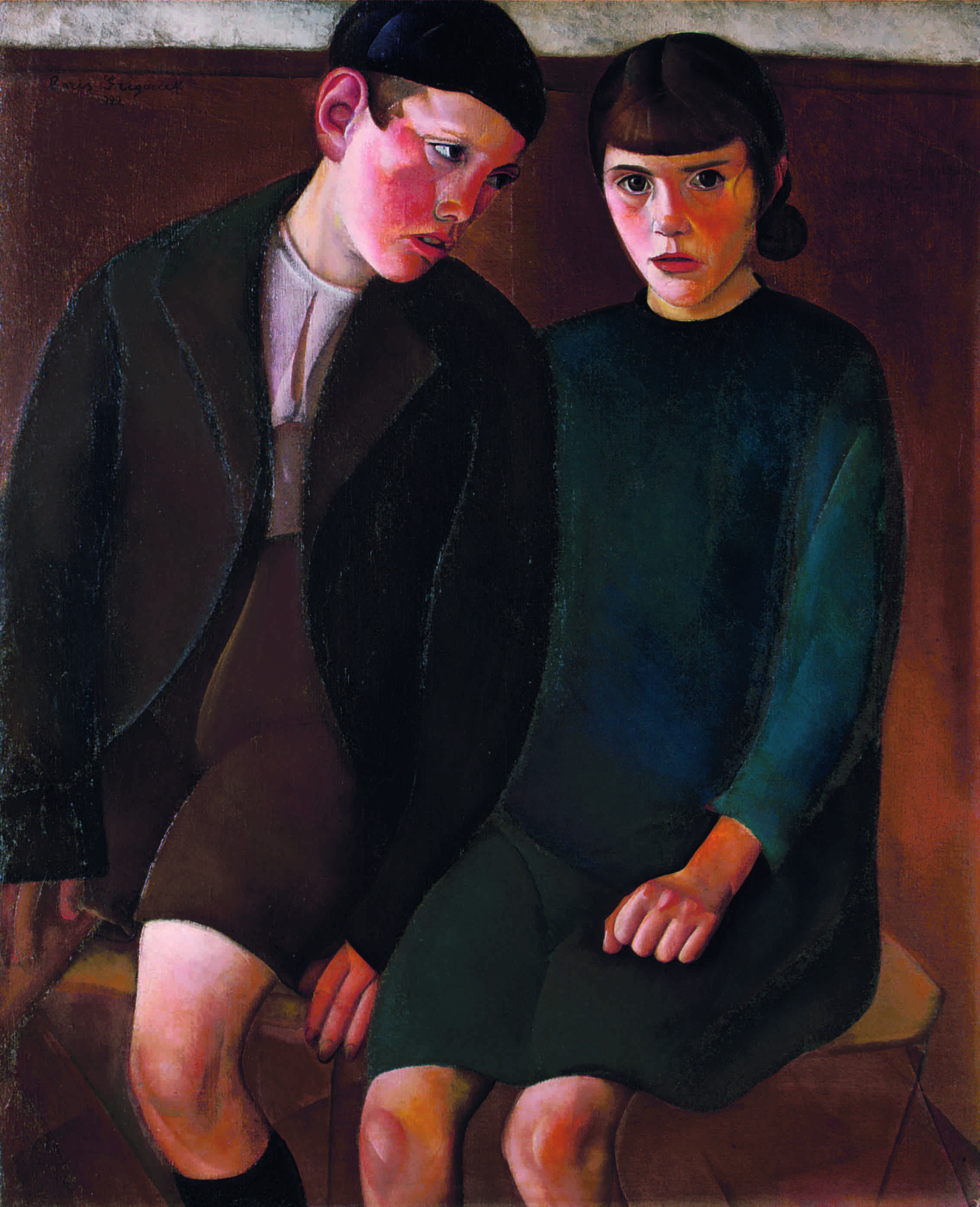 Boris Grigoriev (1886-1939) The Children, 1922. 39½ x 32⅛  in (100.3 x 81.6  cm). Sold for £960,000 on 29 November 2006 at Christie’s in London