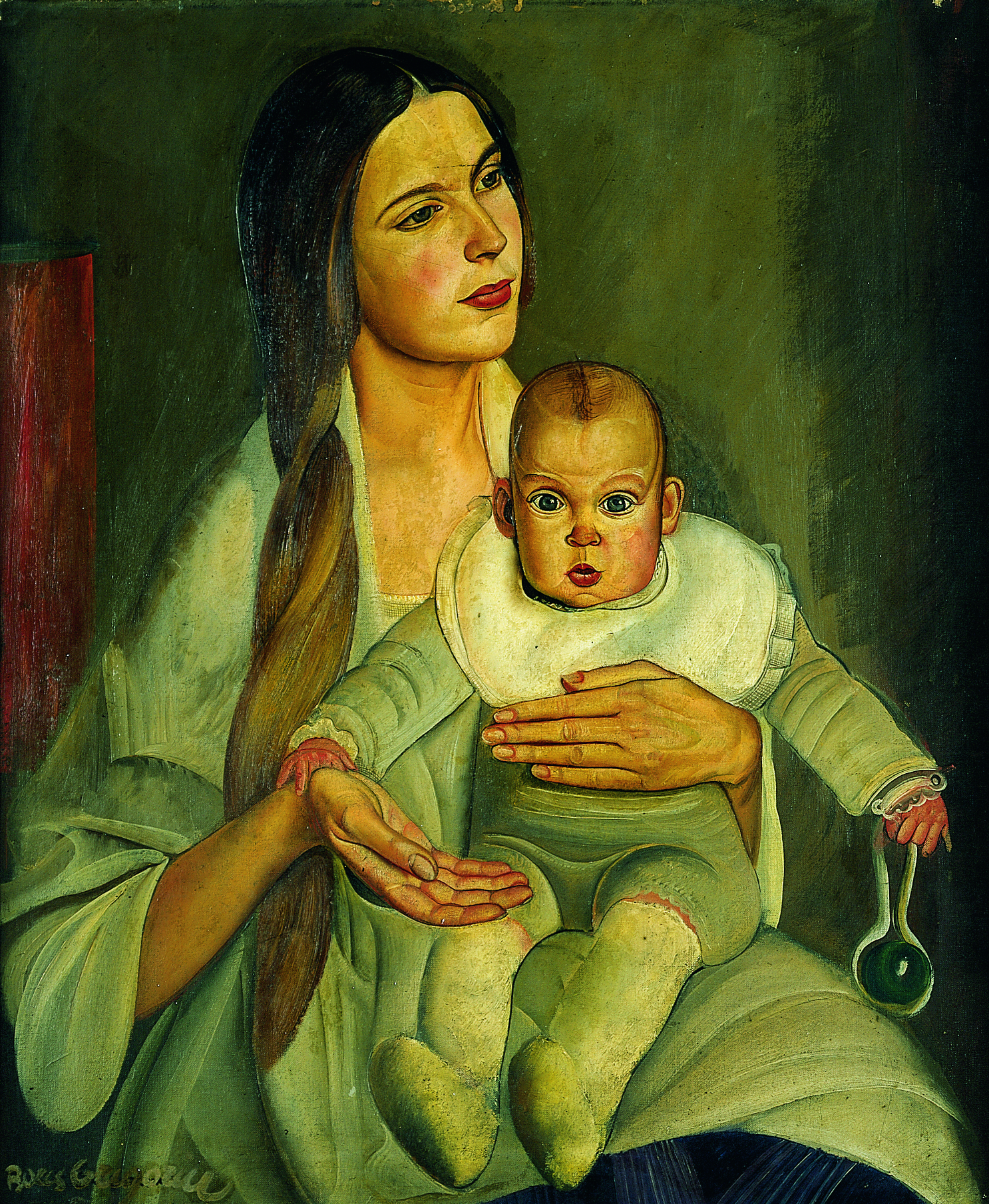 Boris Grigoriev (1886-1939), Motherhood, circa 1926. Oil on canvas. 30¼ x 24⅞ in (77 x 63.2 cm). Sold for £40,000 on 12 July 1997 at Christie’s in London