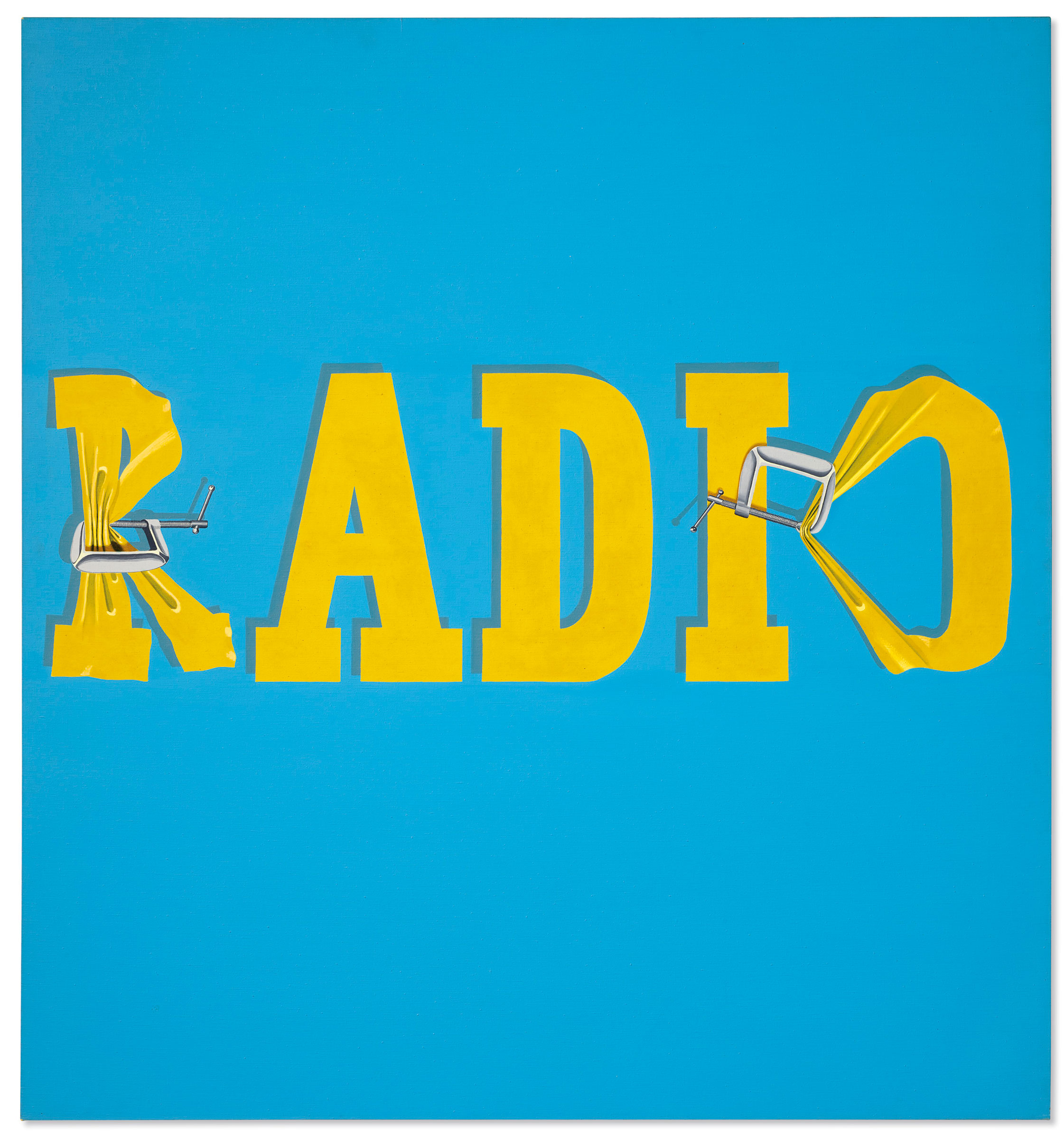 Ed Ruscha (b. 1937),&nbsp;Hurting the Word Radio #2, 1964. Oil on canvas. 59 x 55 in (149.9 x 139.7 cm). Sold for&nbsp;$52,485,000&nbsp;on 13 November at Christie&rsquo;s in New York. &copy; Ed Ruscha