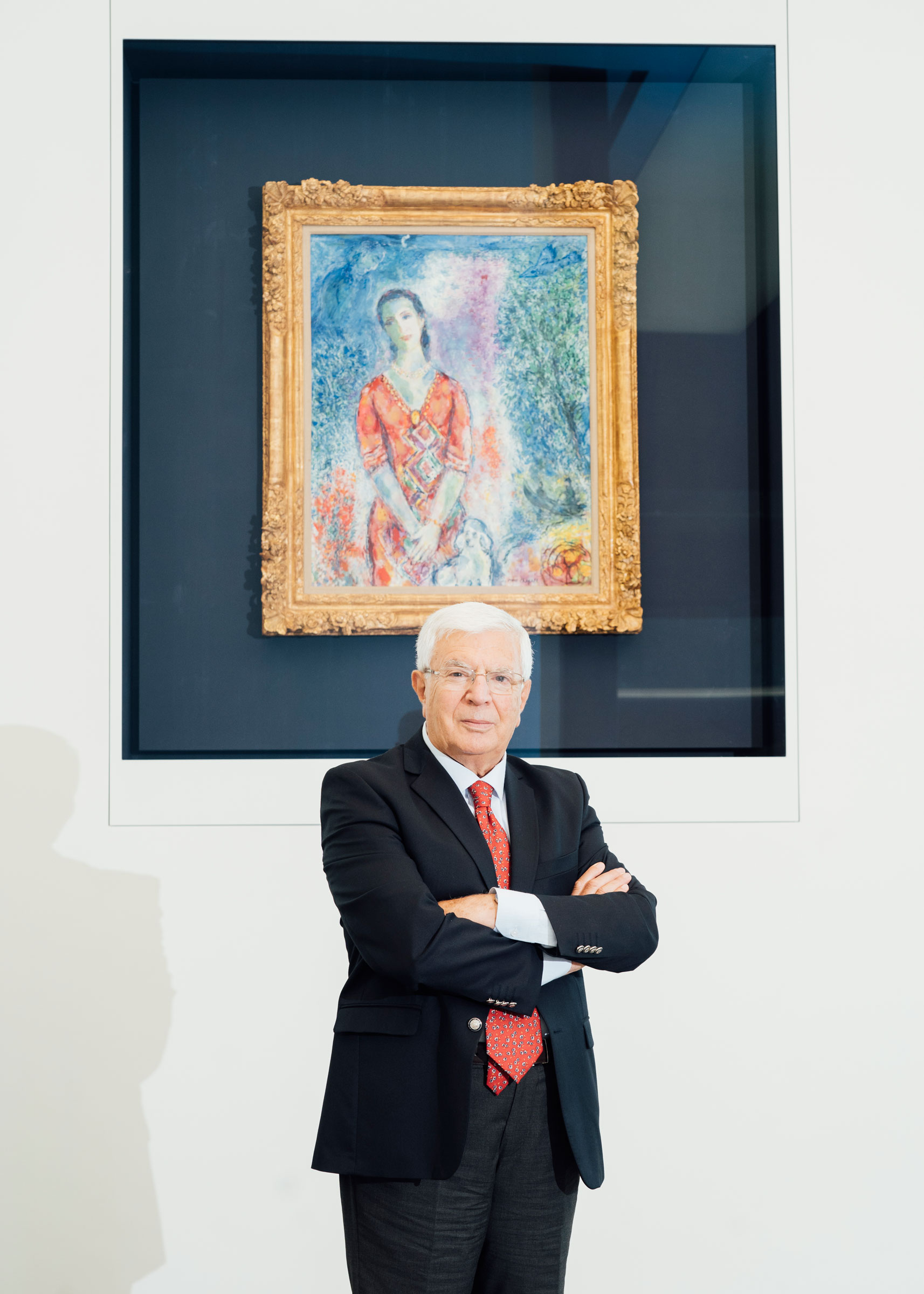 Director Kyriakos Koutsomallis with Marc Chagall’s Portrait de E.B.G., 1969. Artwork: © Marc Chagall, DACS 2019