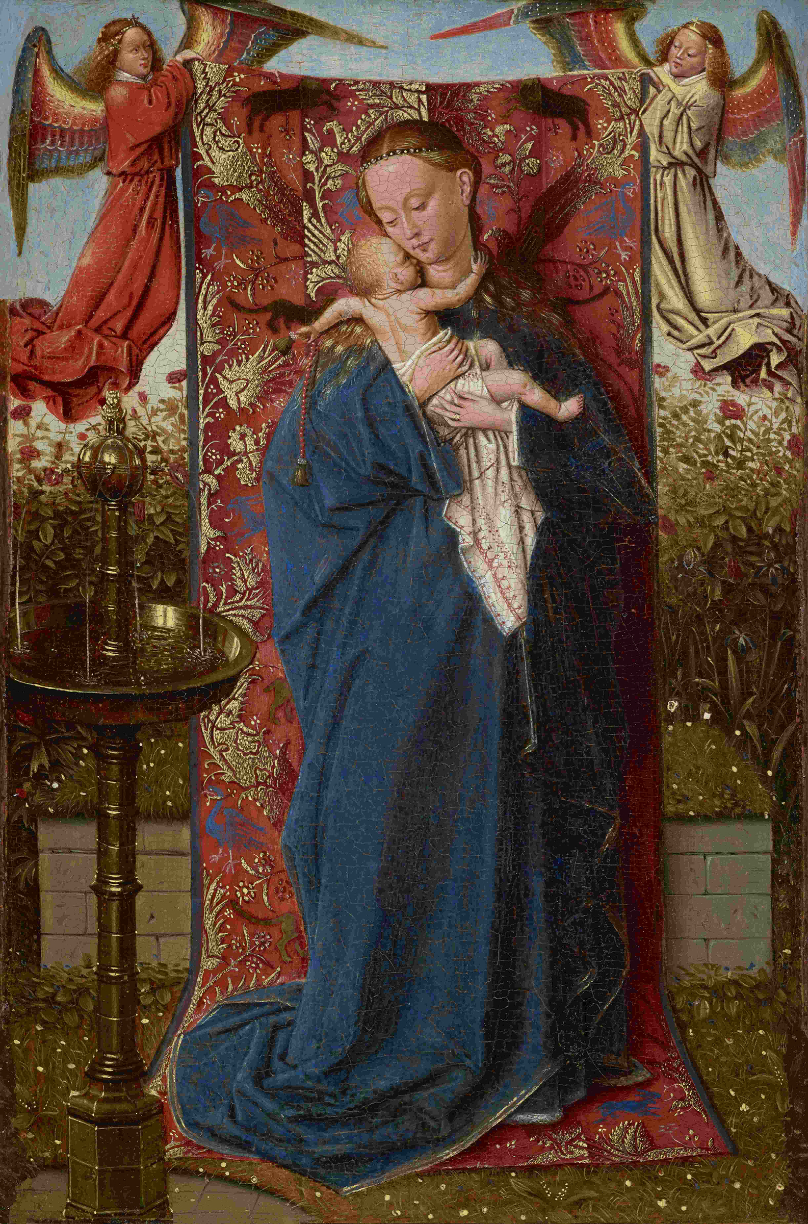 Jan van Eyck (Maaseik?, c. 1390-1441), The Madonna at the Fountain, 1439. Oil on panel. 19 x 12 cm. Royal Museum of Fine Arts, Antwerp ©www.lukasweb.be -Art in Flanders vzw. Photo: Hugo Maertens