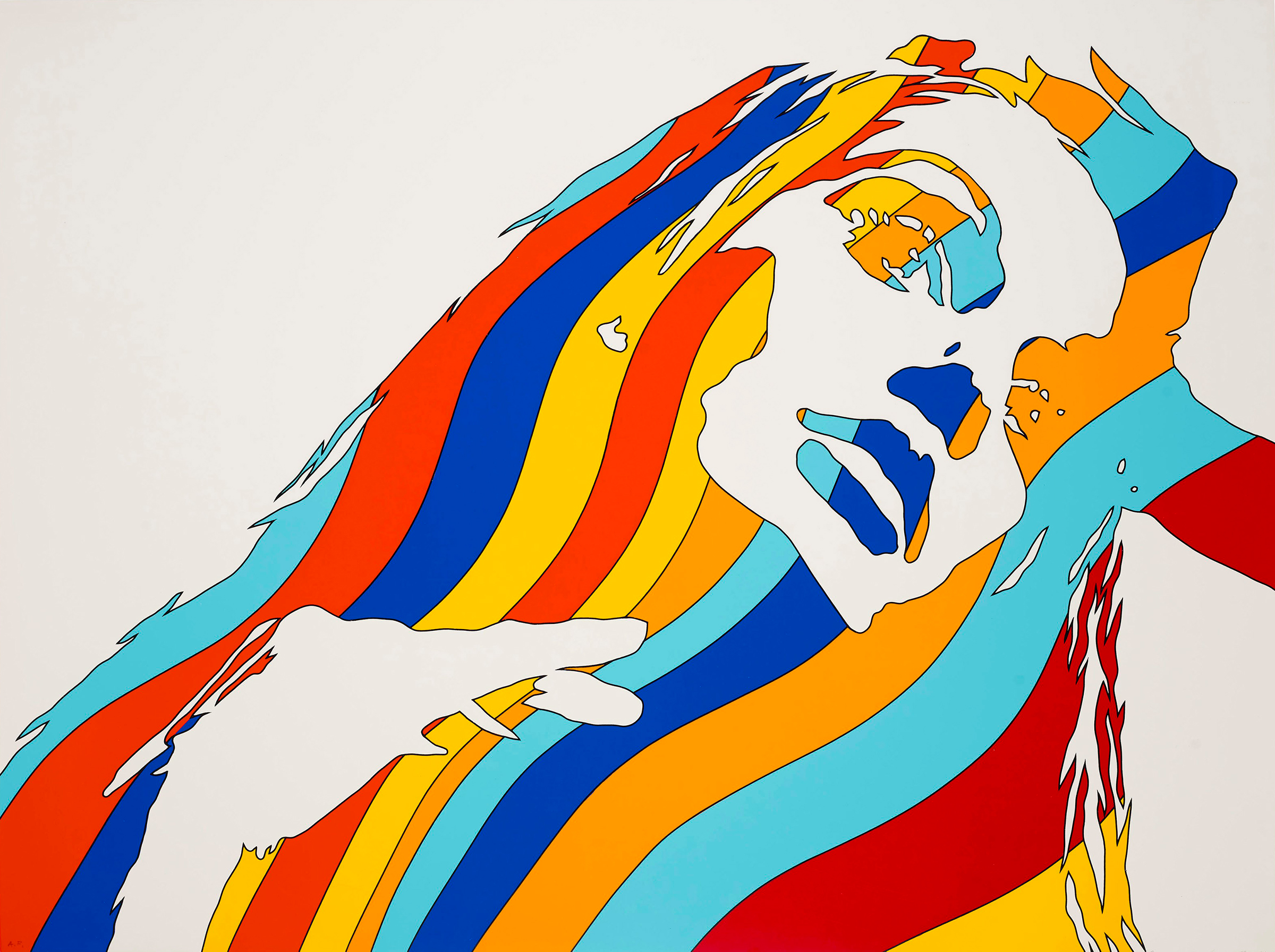 Werner Berges (1941-2017), Fahne (Flag). Sheet: 23 x 31⅜ in (584 x 797 mm). Estimate: $2,000-3,000. Offered in Domberger: 65 years of Screen Printing, 28 February to 6 March 2020, Online