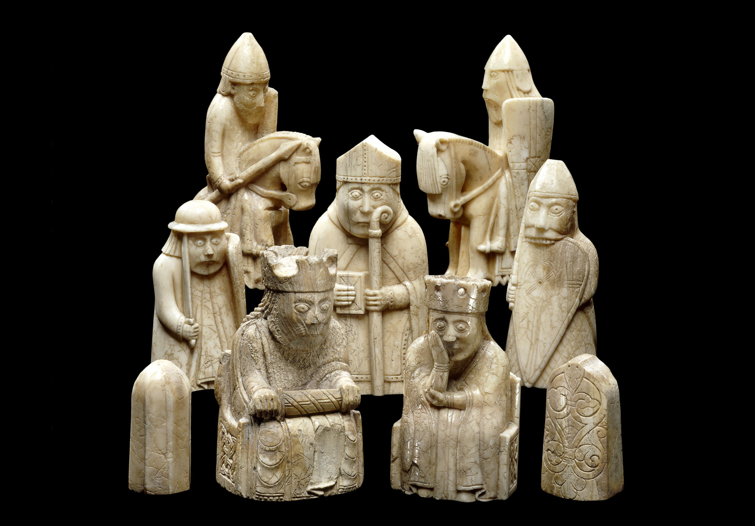 The 12th-century Lewis Chessmen. Photo © The Trustees of the British Museum