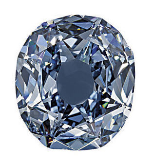 The Wittelsbach Diamond. 35.56 carats, fancy deep grayish blue colour, VS2 clarity, type IIb. Sold for &pound;16,393,250 on 10 December 2008 at Christie&rsquo;s in London