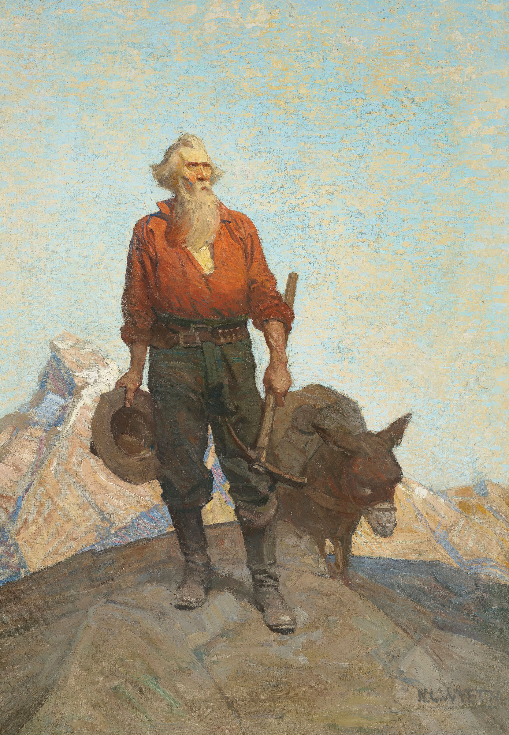 纳维尔·康维斯·怀斯(1882-1945),《勘察者》,1912年作。油彩 画布 贴于画板。39 x 27 ¼英寸。现供私人洽购。浏览所有佳士得现供私人洽购的美国艺术精品