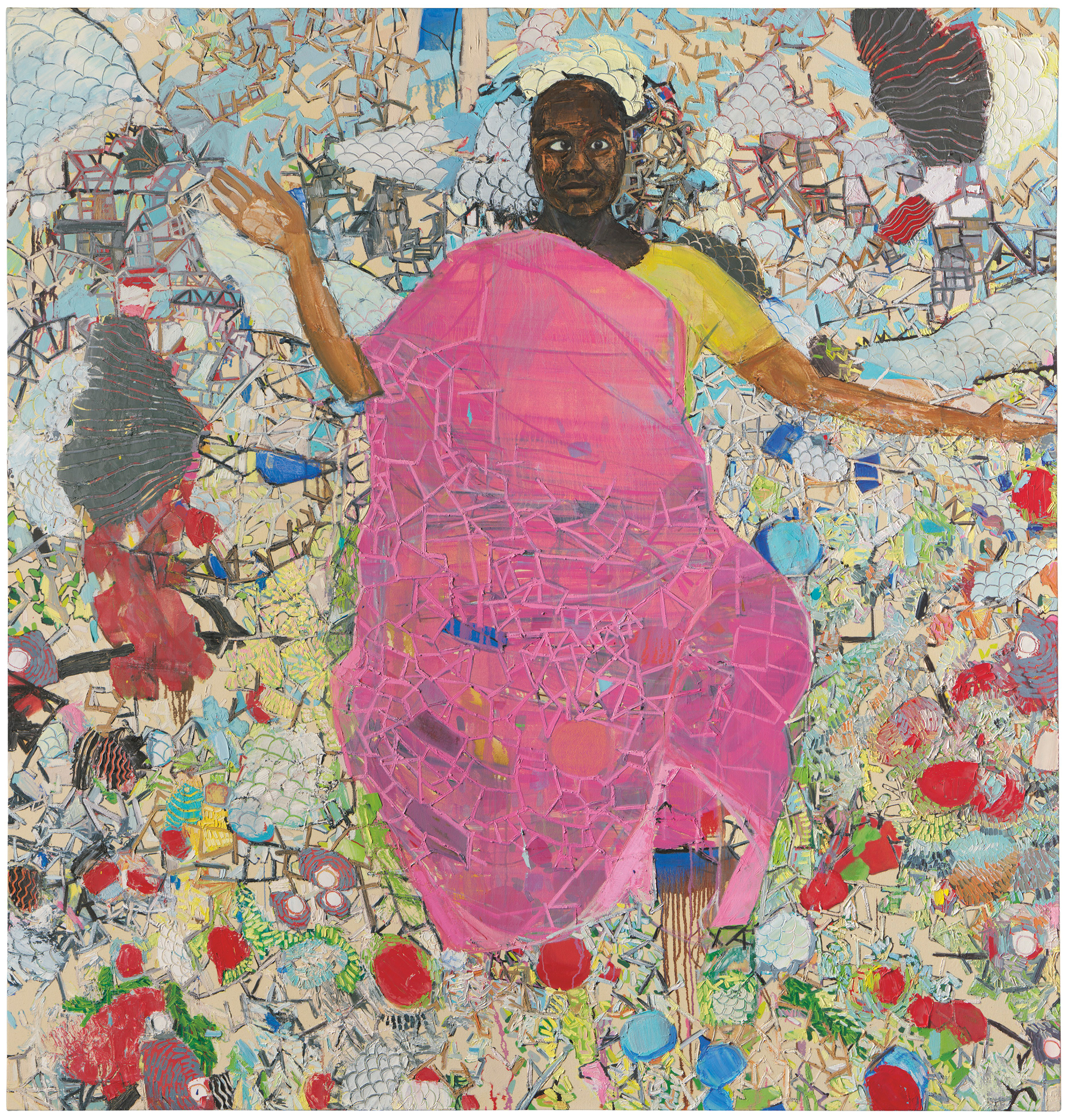 Mequitta Ahuja (b. 1976), Generator, 2010. Oil on canvas. 83⅞ x 80 in (213.2 x 203.5 cm). Estimate: £15,000-20,000. Offered in First Open: Post-War & Contemporary Art Online, 14-28 July 2020, Online