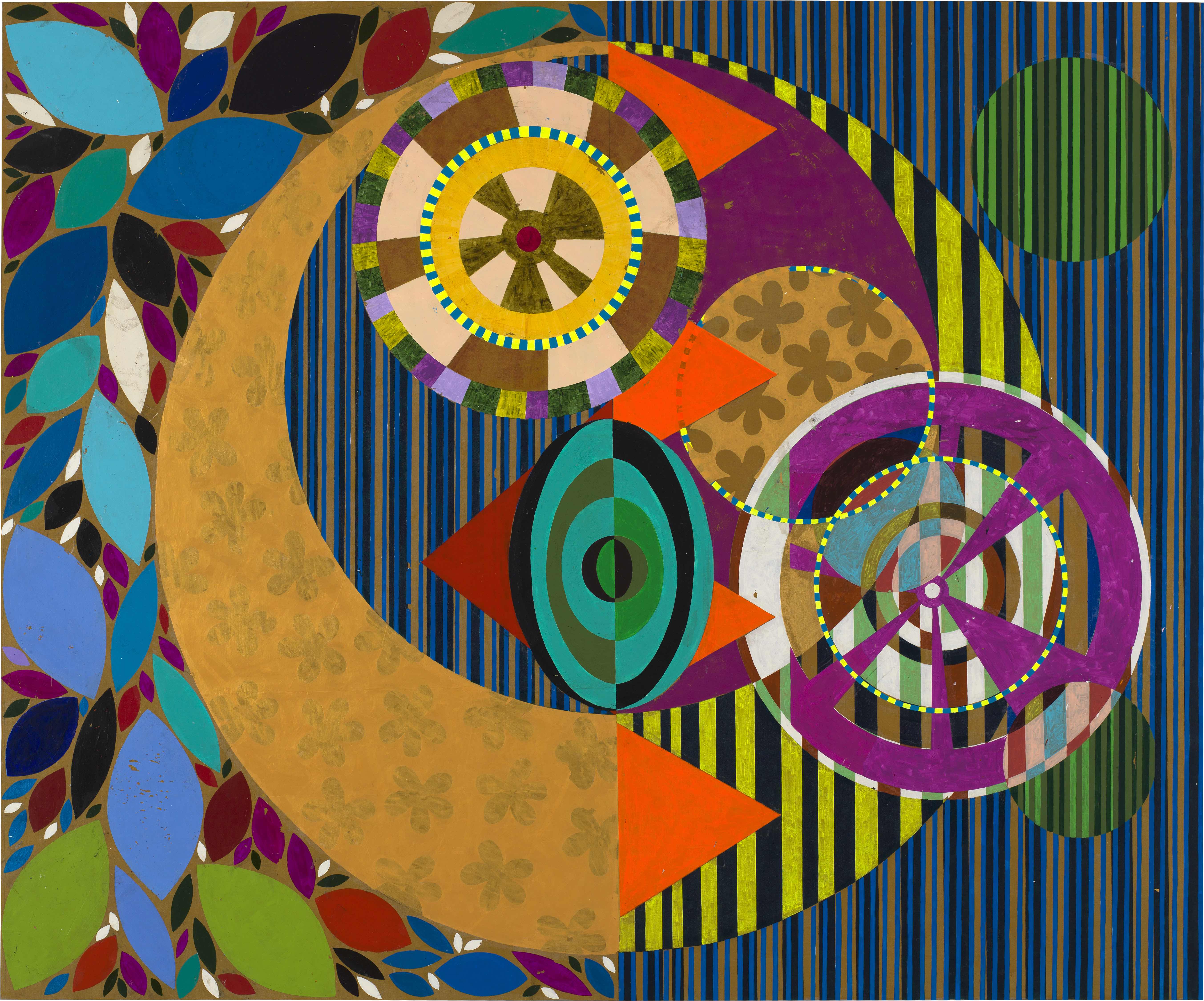 Beatriz Milhazes, Maracujola, 2015. Acrylic on linen, 246 x 299 cm. Private collection. Credit: Pepe Schettino
