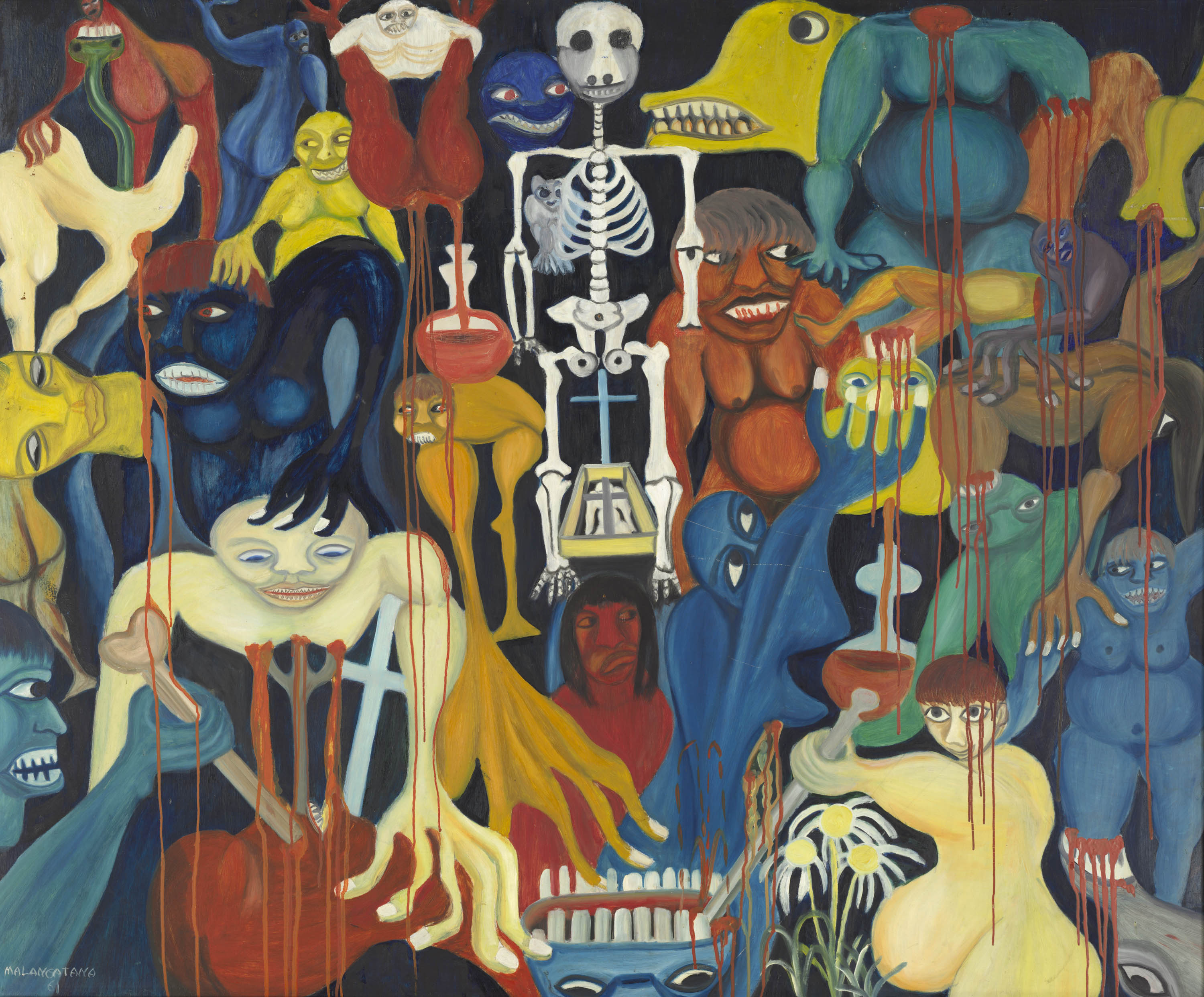 Malangatana Ngwenya, The Fountain of Blood (A fonte de sangue), 1961. The Cleveland Museum of Art, Gift of Dr. and Mrs. Lloyd H. Ellis Jr.