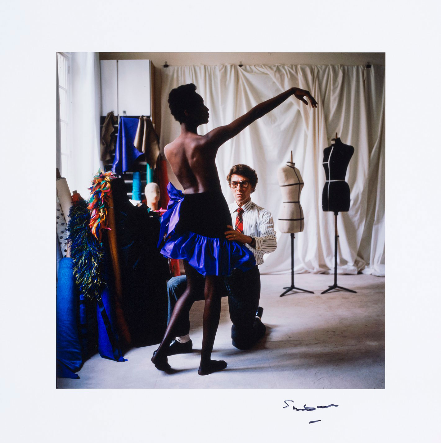 Yves Saint Laurent, 1987. Chromogenic print. Sold for &pound;5,625 on 24 September 2020 at Christie&rsquo;s Online