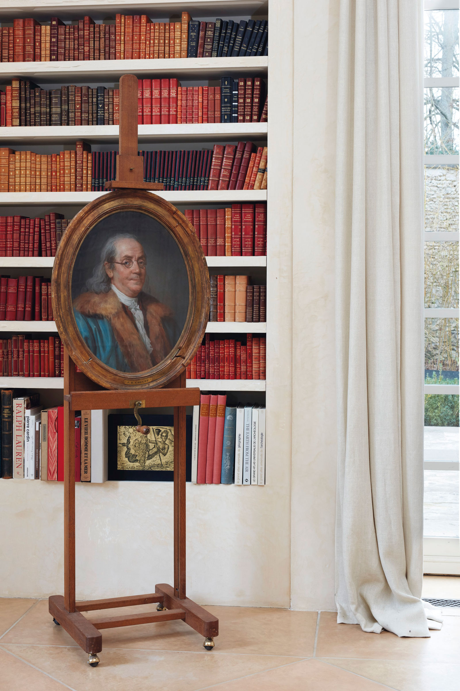 Joseph Ducreux, Portrait of Benjamin Franklin, half-length, in blue coat and fur collar, sold for €406,000 on 16 September 2020 at Christie's in Paris