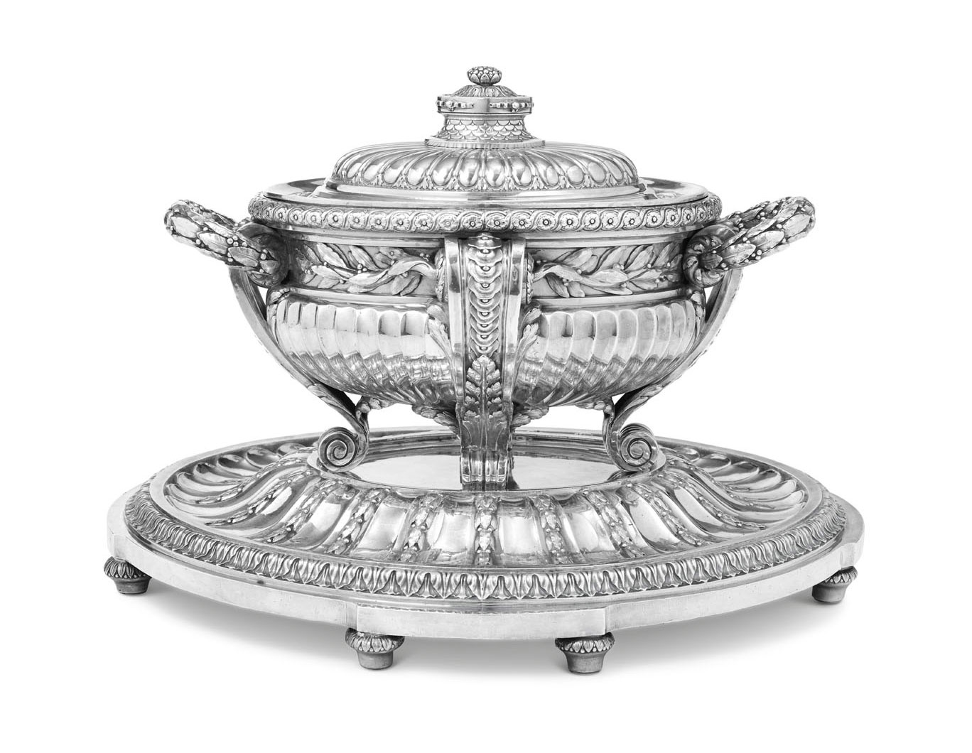 Silver soup tower, lid and display, by Jacques-Nicolas Roettiers, Paris, 1770, sold for €970,000 on 16 September 2020 at Christie's in Paris