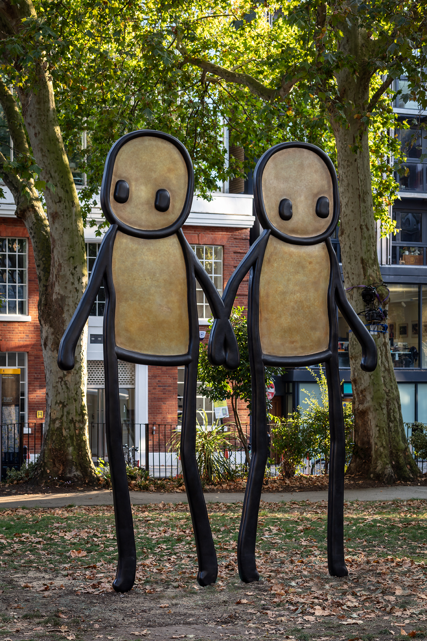 STIK’s Holding Hands in Hoxton Square, east London, 2020