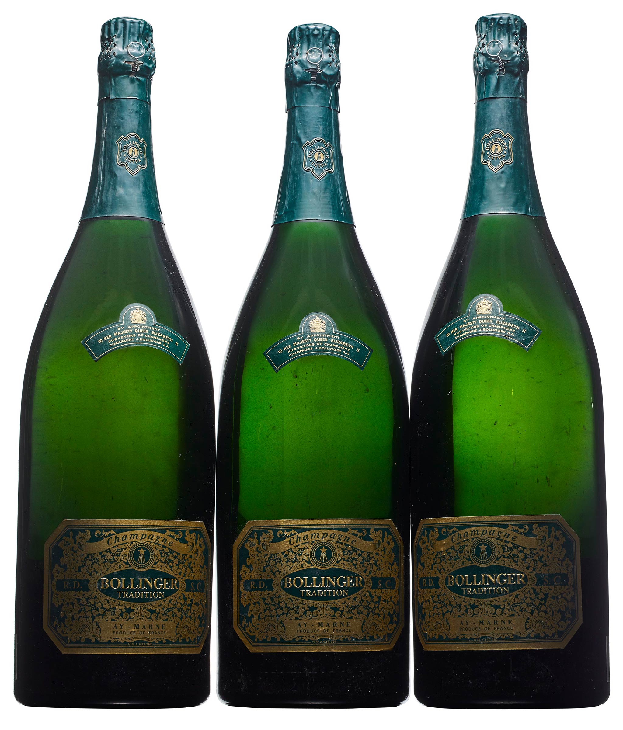 Bollinger R.D. decl. 1965. Three jeroboams per lot. Sold for $8,750 on 24 November 2020 at Christie’s Online