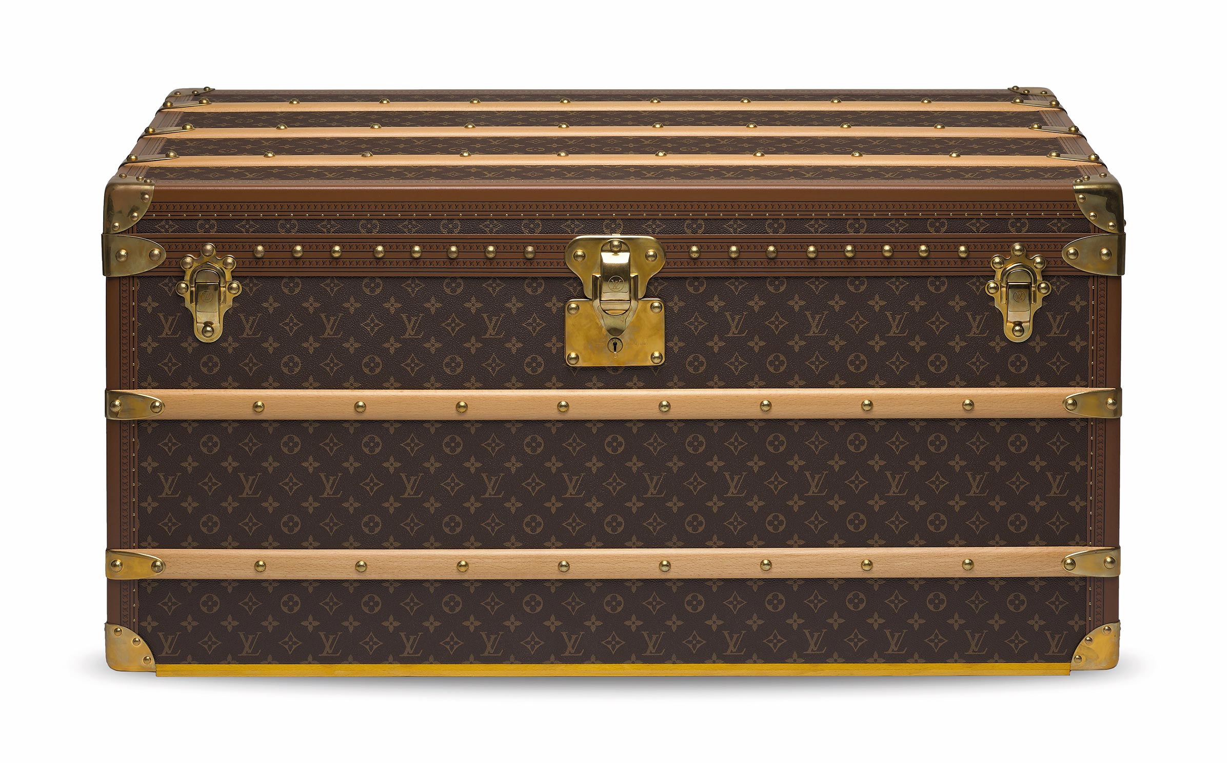 A custom monogram Malle Courrier Lozine 100 trunk with capucine lining and brass hardware, Louis Vuitton, 2010s. 100 w x 48 h x 53 d cm. Estimate: HK$80,000-100,000. Offered in Handbags & Accessories on 27 November 2020 at Christie’s in Hong Kong