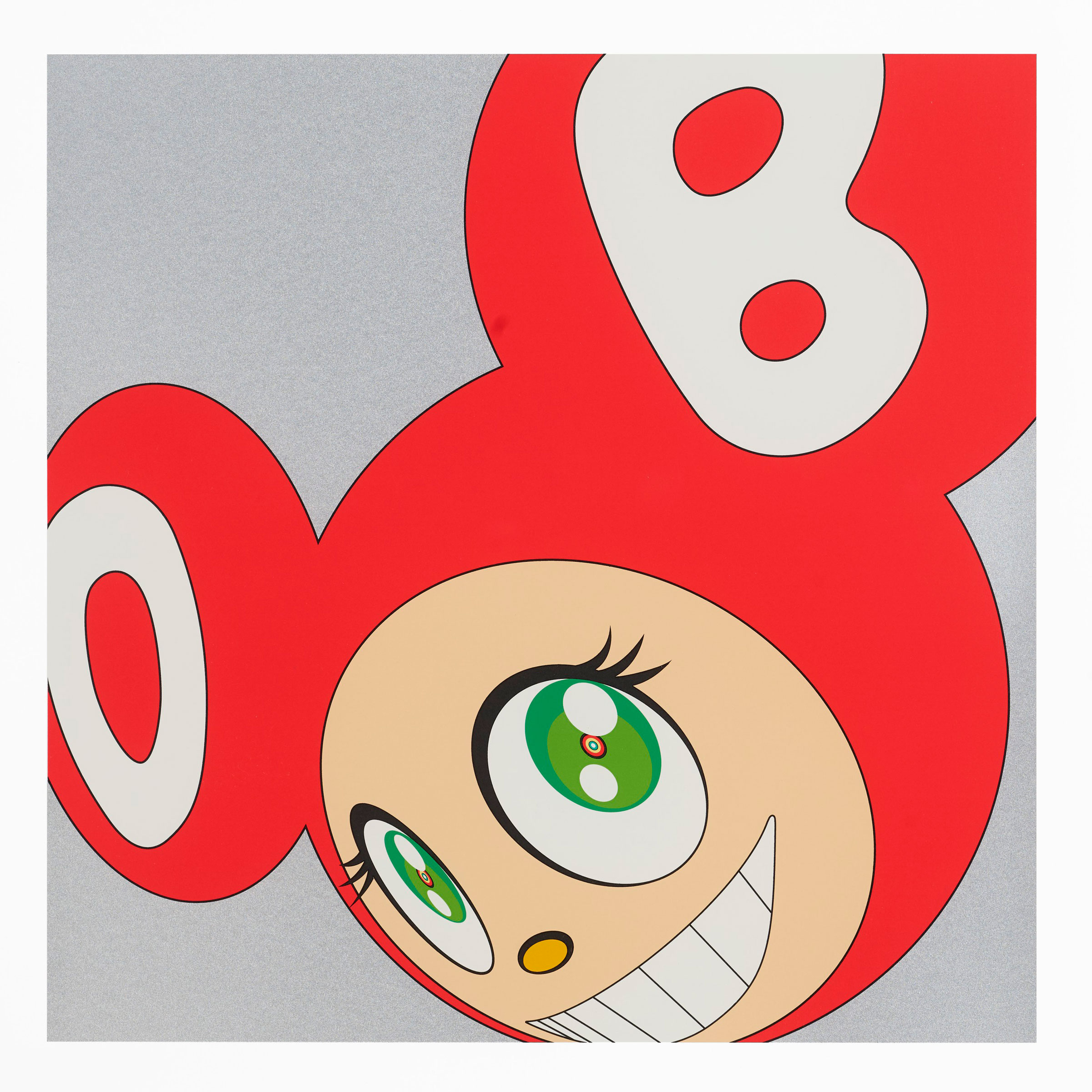 村上隆(1962年生),《AND THEN Red》。款識:以鉛筆編號、簽名及日期:40/50..TAKASHI ‘99。估價:10,000-15,000美元。此作將於2020年11月24日至12月11日在「Murakami/Nara」網上專場拍賣中呈獻