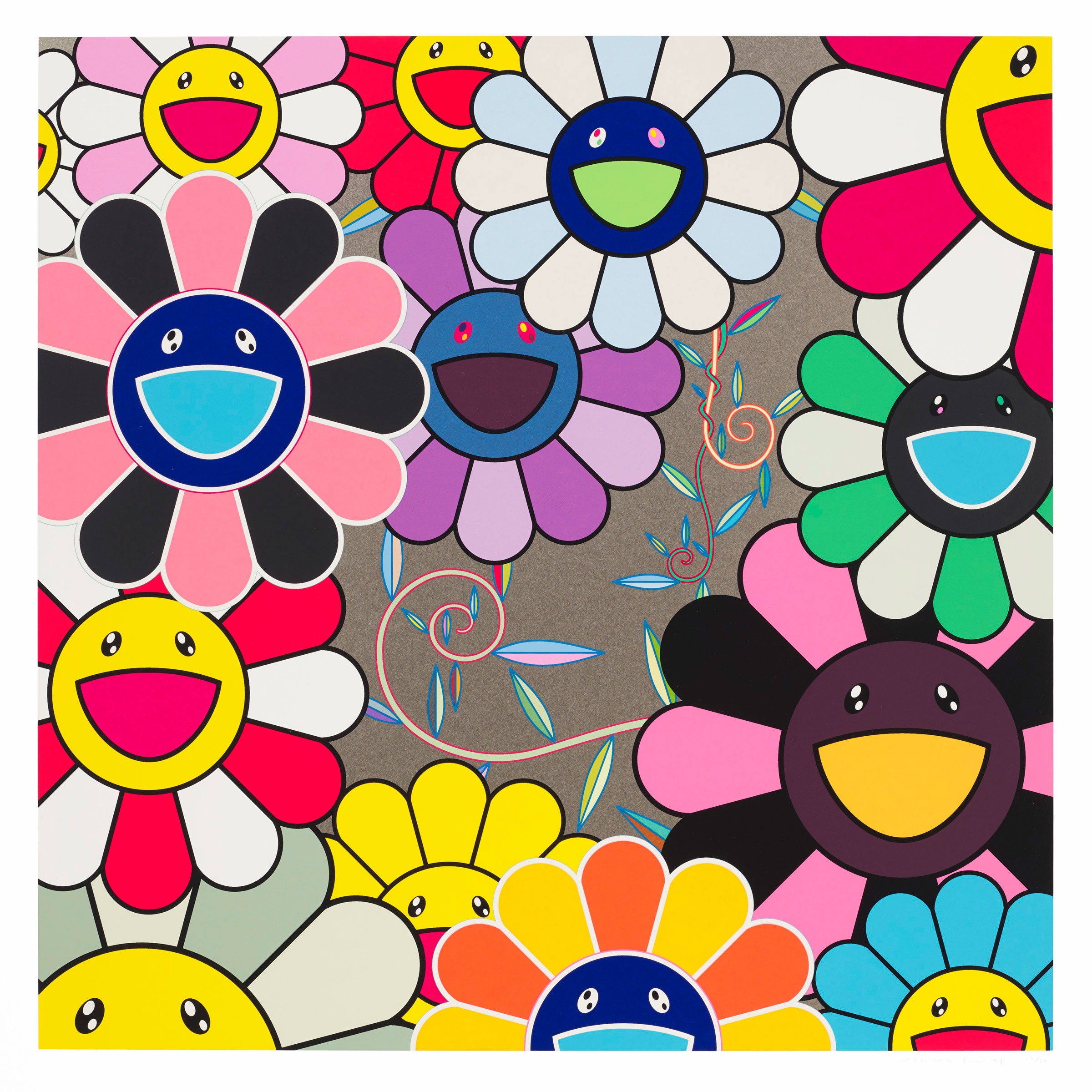 村上隆(1962年生),《Killer Pink》。铅笔签名、日期及编号:TAKASHI 03 17/50。估价:5,000-10,000美元。此作将于2020年11月24日至12月11日在「Murakami/Nara」网上专场拍卖中呈献