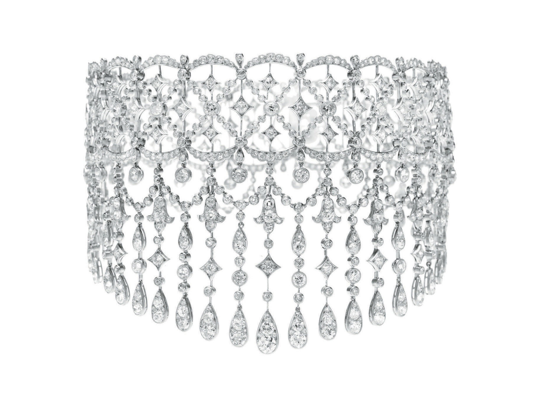 A superb Belle Epoque diamond choker necklace, by Boucheron. Sold for $230,500 on 20 October 2010 at Christie’s in New York