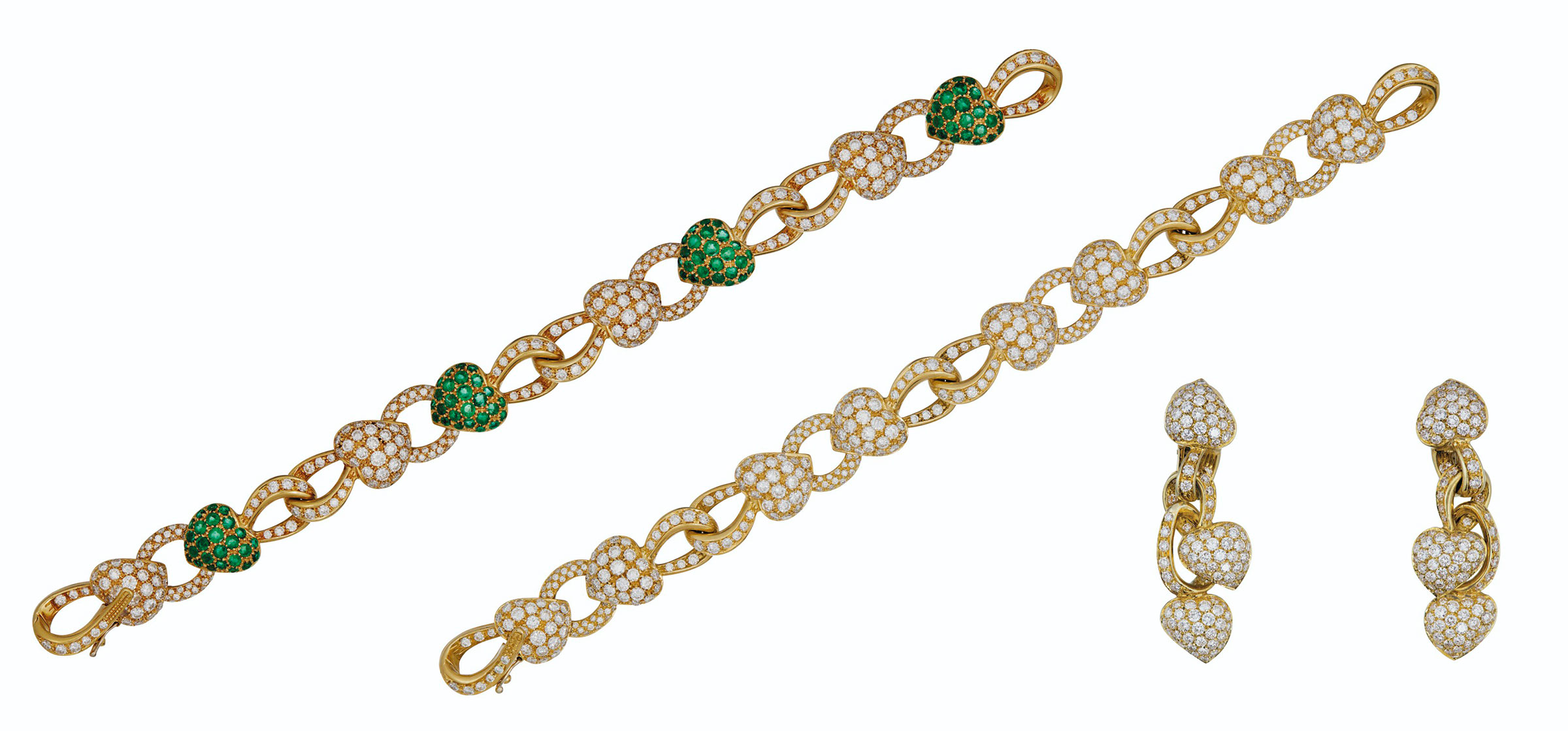 Set of diamond and emerald jewellery, Boucheron. Estimate: $15,000-20,000. Offered in Magnificent Jewels on 8 December 2020 at Christie’s in New York