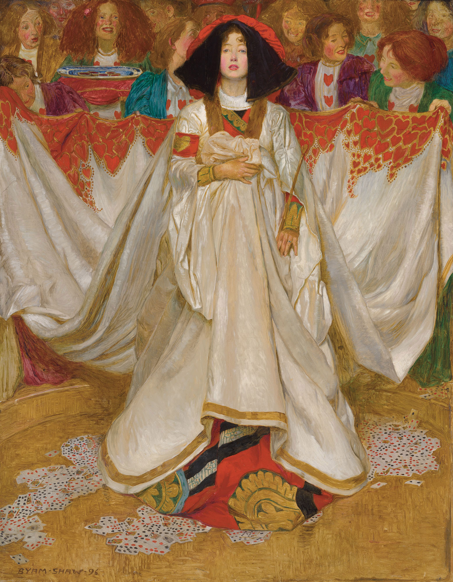約翰&middot;拜厄姆&middot;利斯頓‧肖(1872-1919)，《紅心皇后》。油彩 畫布。36 x 28英寸(91.4 x 71.1公分)。估價：250,000-350,000英鎊。 此作將於2020年12月10日在佳士得倫敦「喬・賽頓珍藏：從拉斐爾前派到最後的浪漫主義者」拍賣中呈獻
&nbsp;