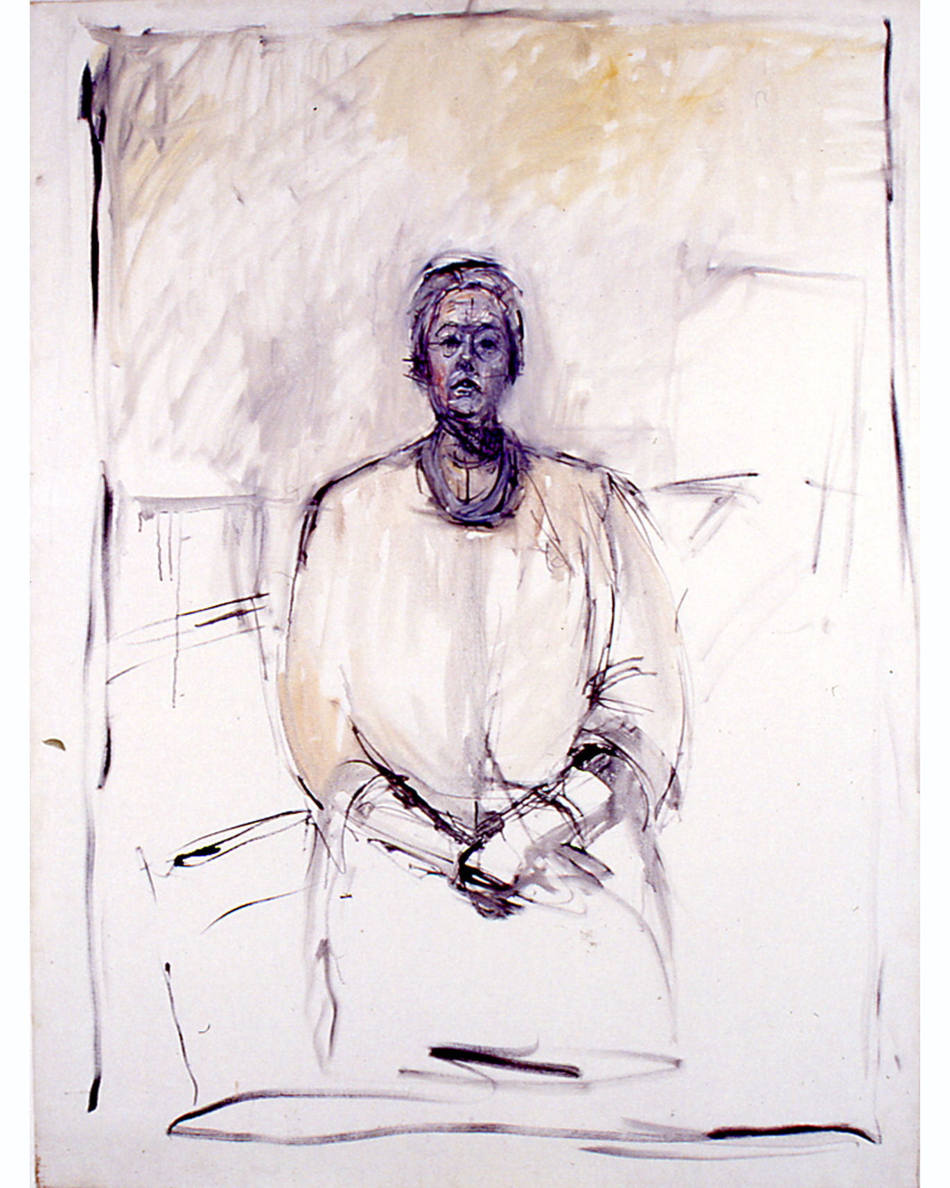 Alberto Giacometti, Portrait of Marguerite Maeght, 1961. Oil on canvas. 130 x 96.5 cm. Photo Galerie Maeght, Paris. &copy; Succession Alberto Giacometti (Fondation Giacometti Paris + Adagp Paris) 2021