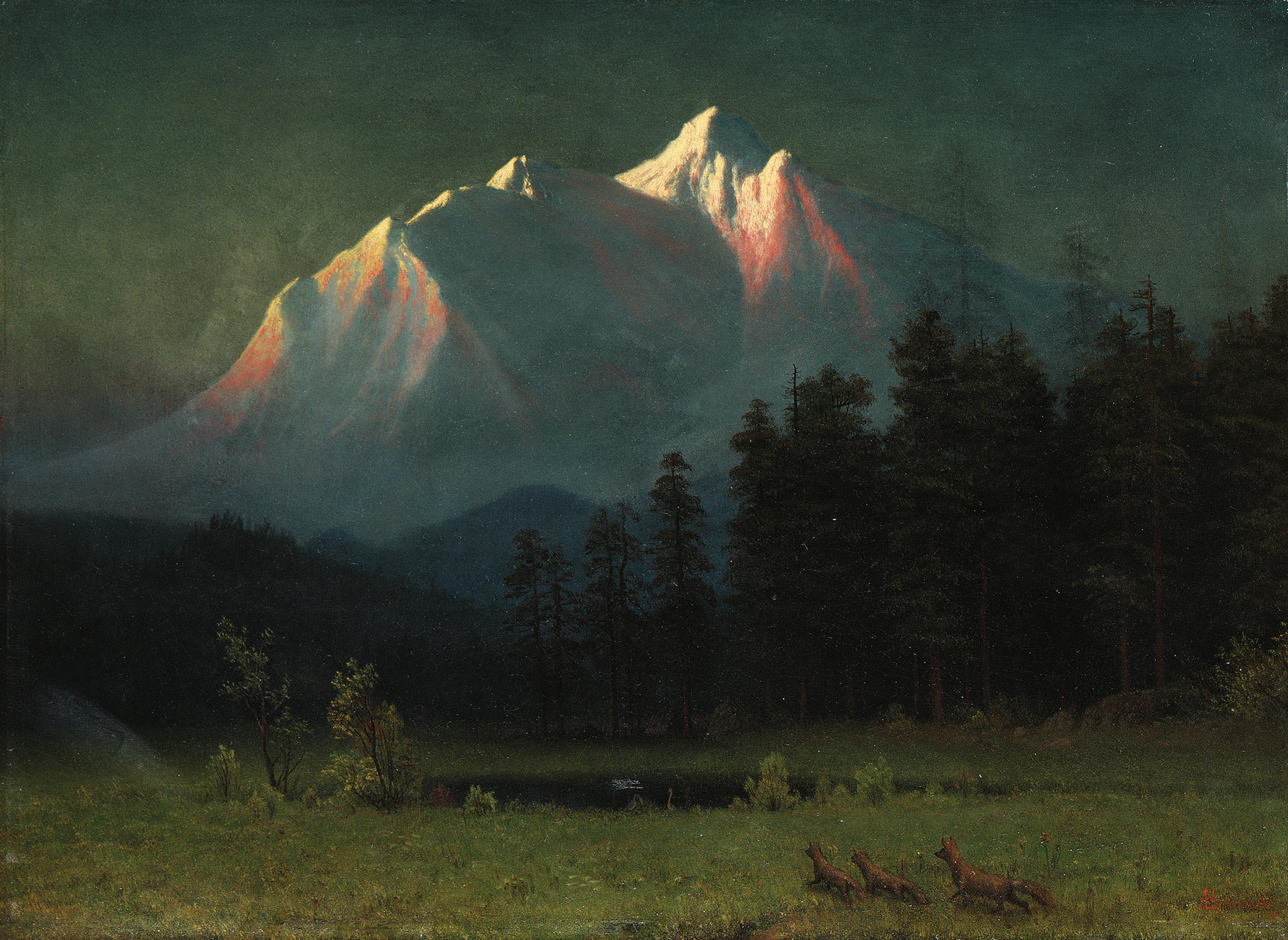 Albert Bierstadt, Western Landscape, 1871, sold for $288,500 on 30 November 1999 at Christie's in New York