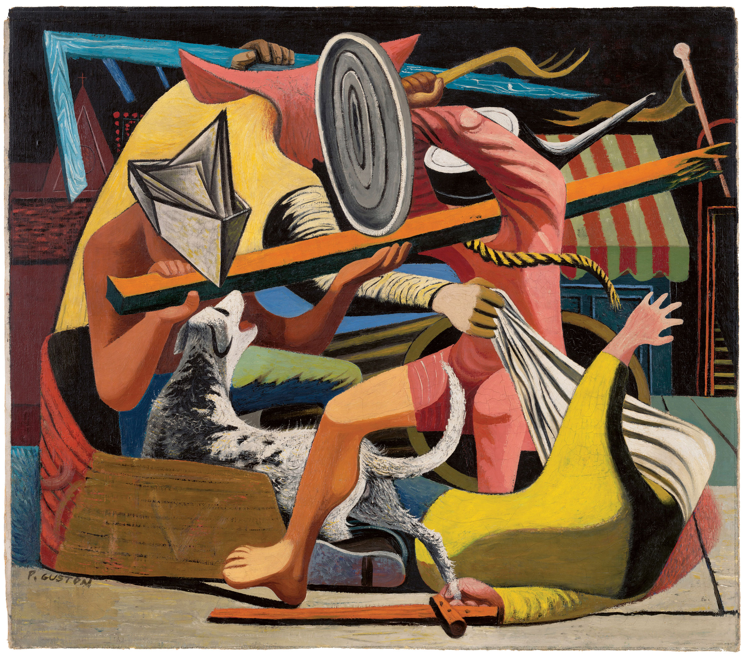 Philip Guston, Gladiators, 1940. Oil and pencil on canvas. 24½ x 28 in (62.2 × 71.1 cm). The Museum of Modern Art, New York. Gift of Edward R. Broida © The Estate of Philip Guston