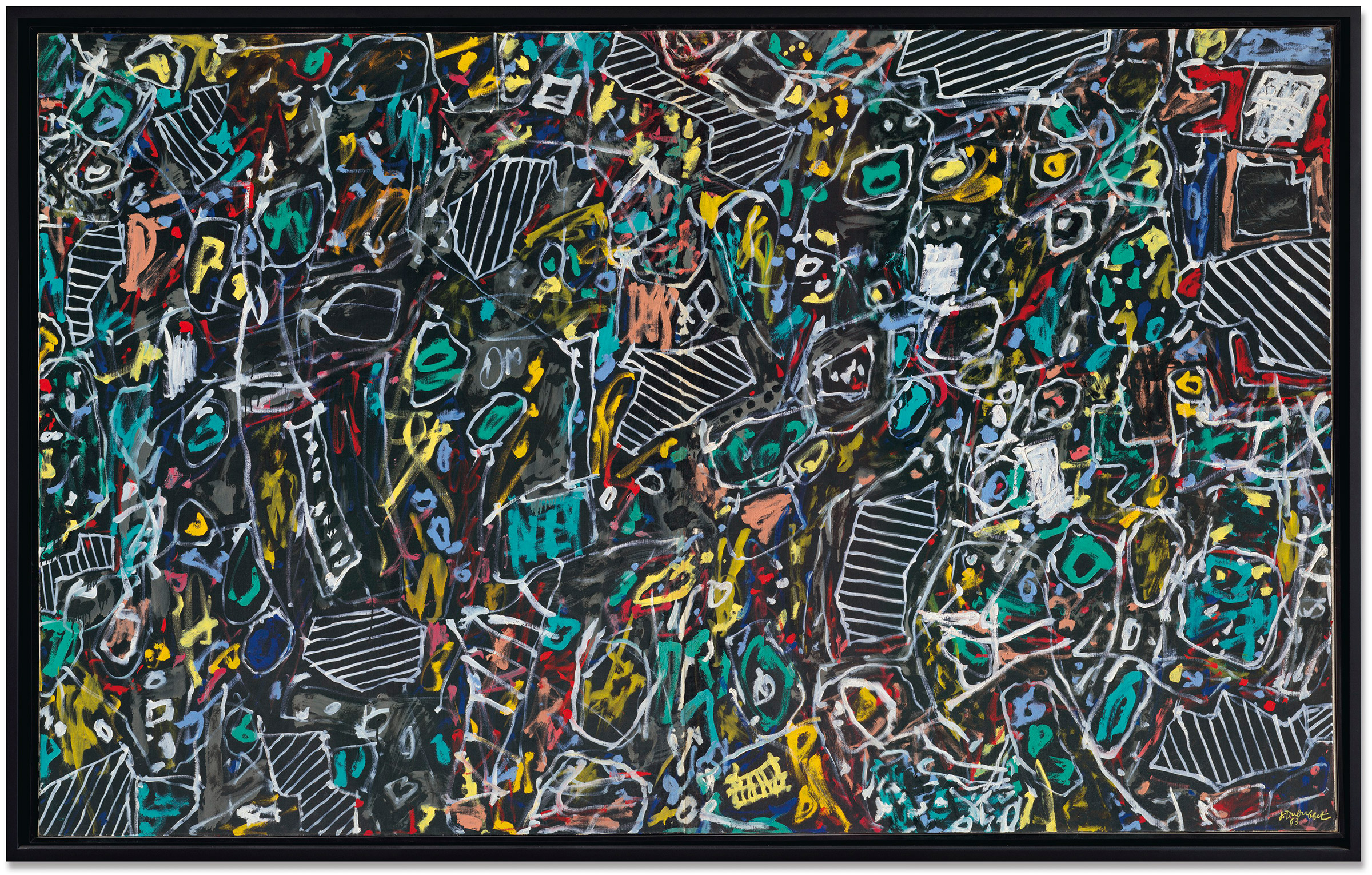 Jean Dubuffet (1901-1985), Paysage du Pas-de-Calais III (Landscape of Pas-de-Calais III), 1963. Oil on canvas. 64 x 102 in (162.6 x 259.2 cm). Estimate: £2,500,000-3,500,000. Offered in 20th Century Evening Sale on 23 March 2021 at Christie’s in London