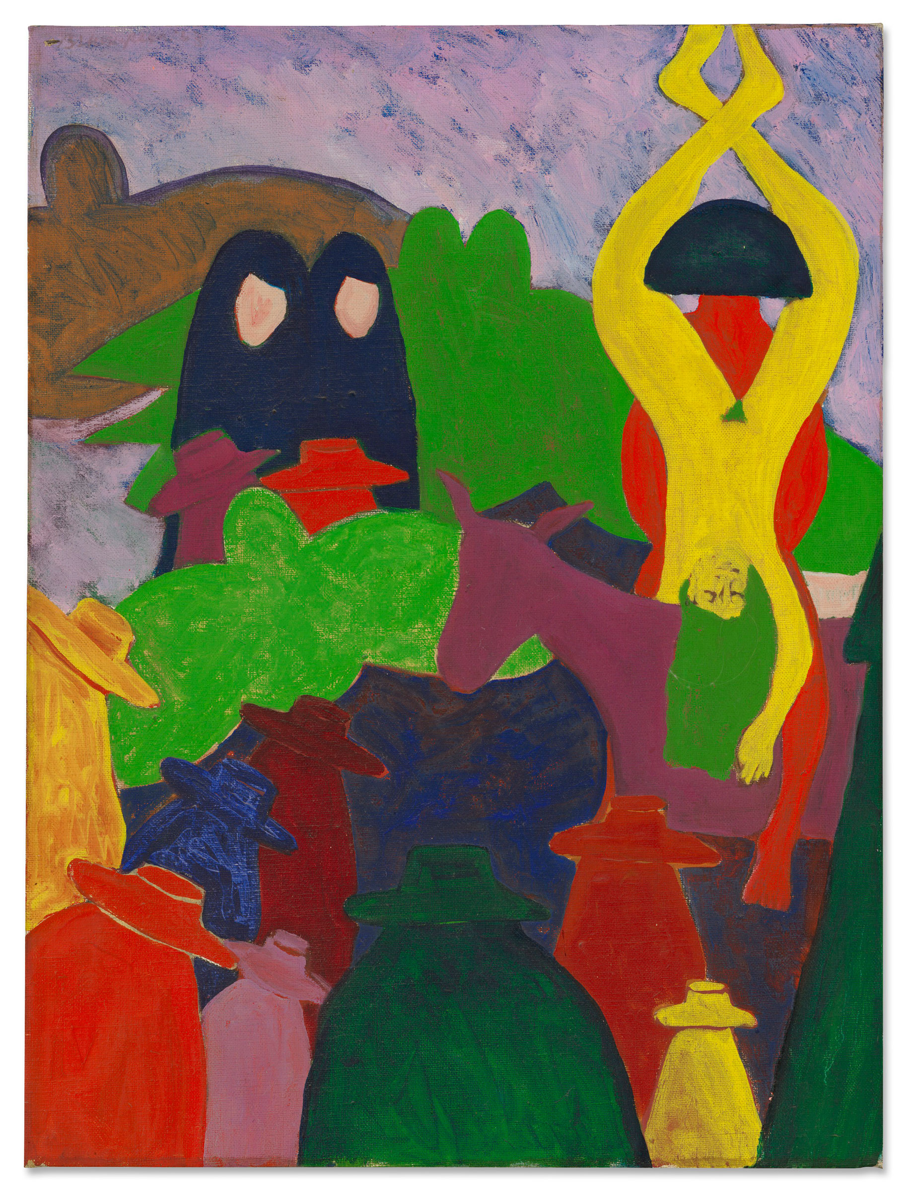 Bob Thompson (1937-1966), Upside-Down Man on Donkey (Dream), 1963. Oil on canvas. 24 x 18 in (60.8 x 45.6 cm). Sold for £212,500 on 30 March 2021, Online