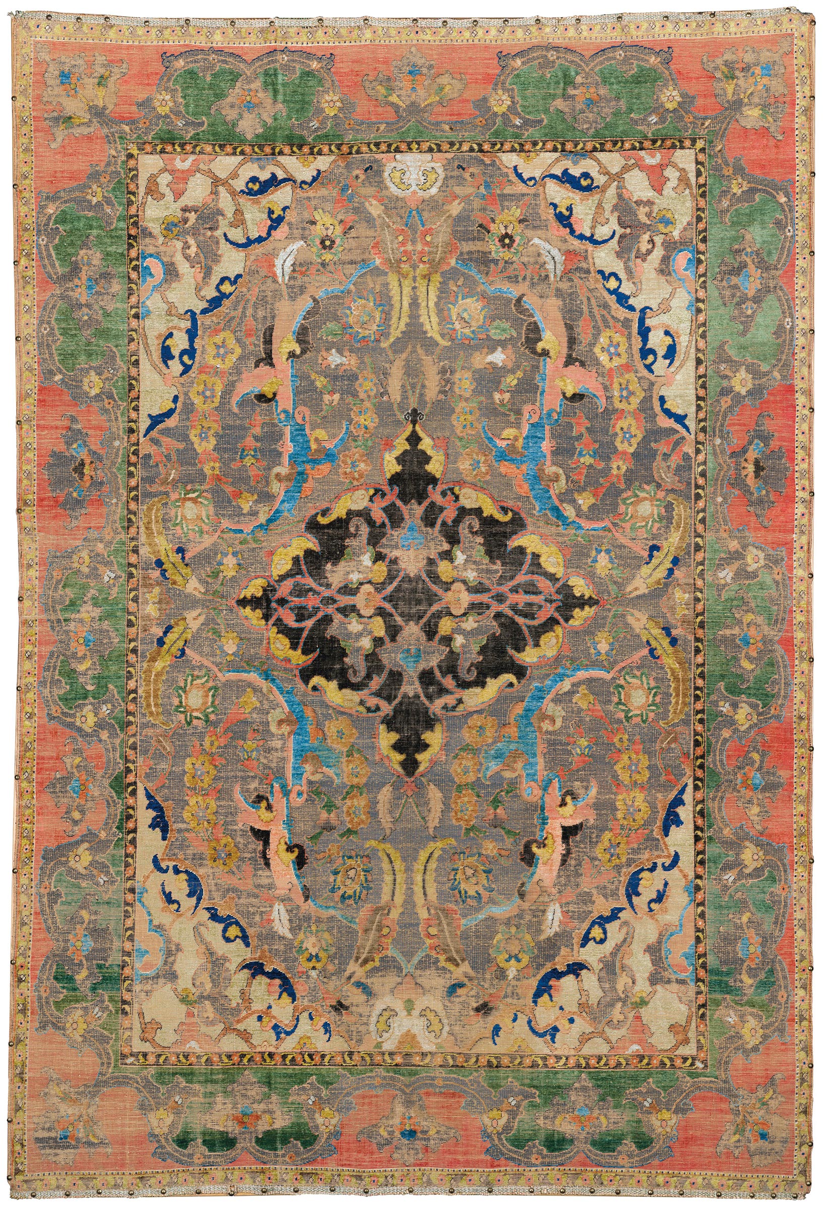 A highly important Safavid silk and metal-thread ‘Polonaise’ carpet, Central Persia, early 17th century. Estimate: £1,500,000-2,000,000. Offered in Art of the Islamic and Indian Worlds including Oriental Rugs and Carpets on 1 April 2021 at Christie’s in London