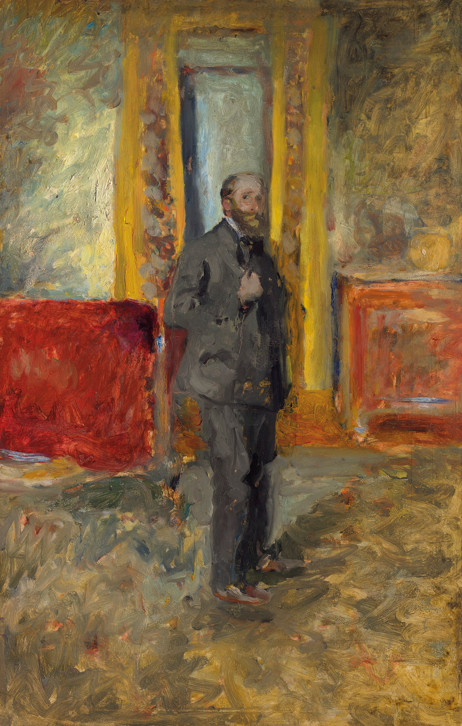Édouard Vuillard (1868-1940), Autoportrait en pied, c. 1900. Oil on board laid down on canvas. 30¼ x 19¼ in (77 x 49 cm). Offered on 15 April 2021 at Christie’s in London