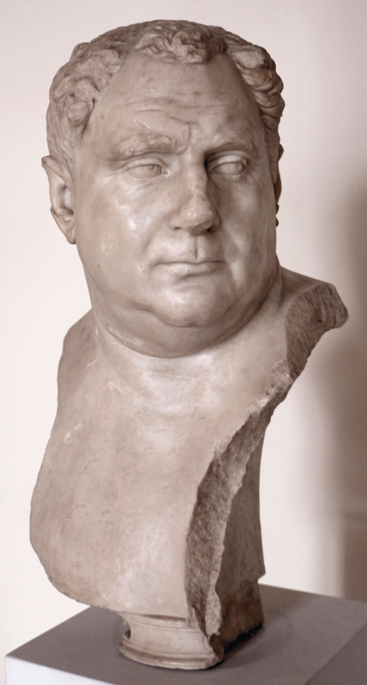A Roman bust of a man, presumed portrait of the emperor Vitellius, once owned by Cardinal Domenico Grimani, a copy of which Tintoretto had in his workshop