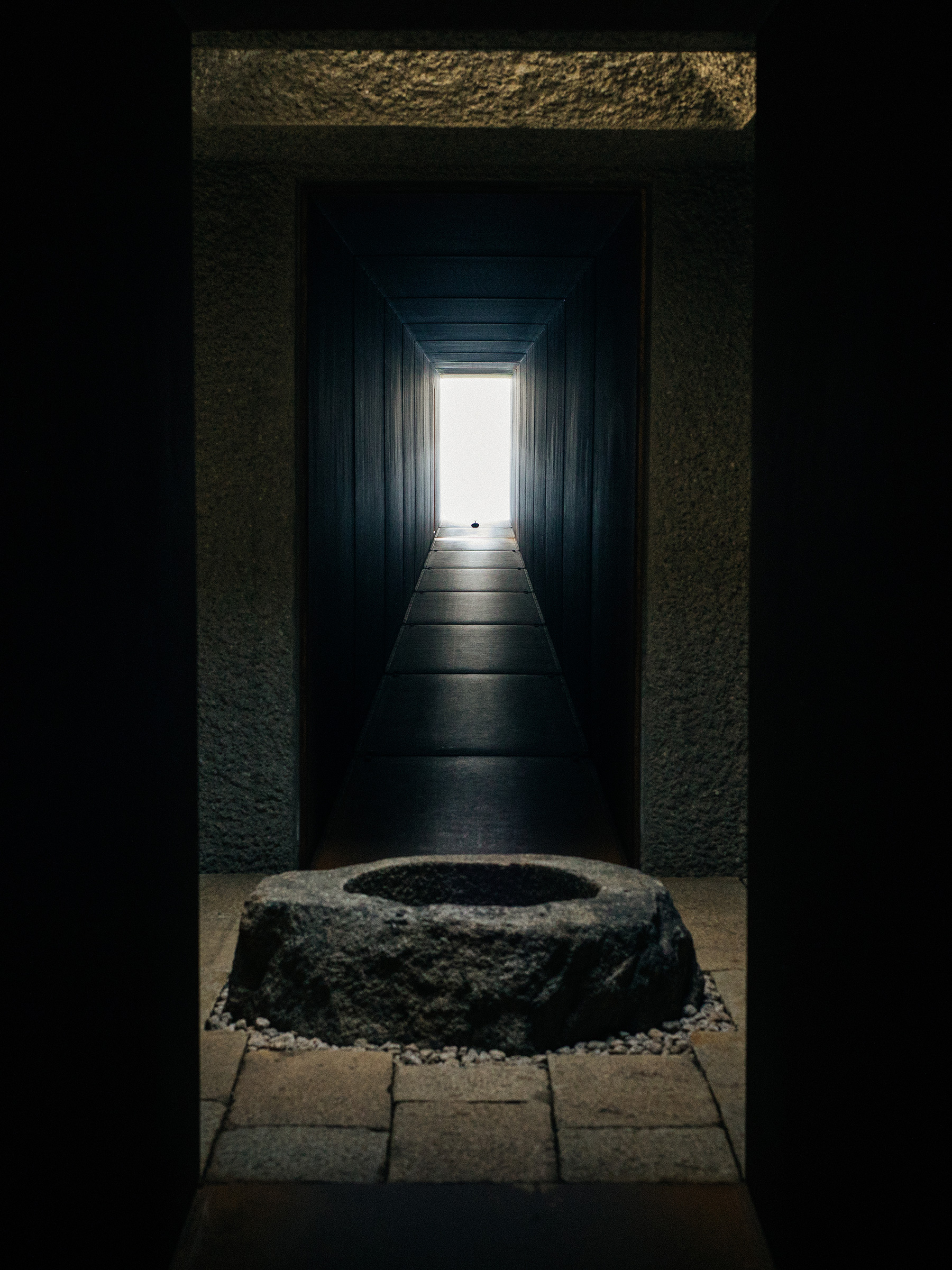 A well at the centre of the observation chamber. Photograph by Robbie Lawrence