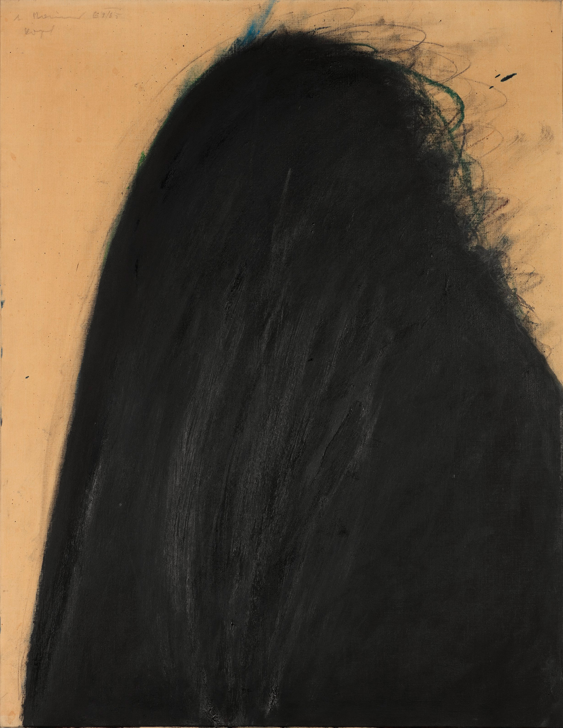 Arnulf Rainer, Kopf (Head), 1964-65. Oil, wax crayon and oil stick on canvas laid on board. 65.5 x 50.5 cm. Estimate: €40,000-60,000. Offered in The Curator’s Eye: The Collection of Professor Dr Karin von Maur, 11-25 May, Online