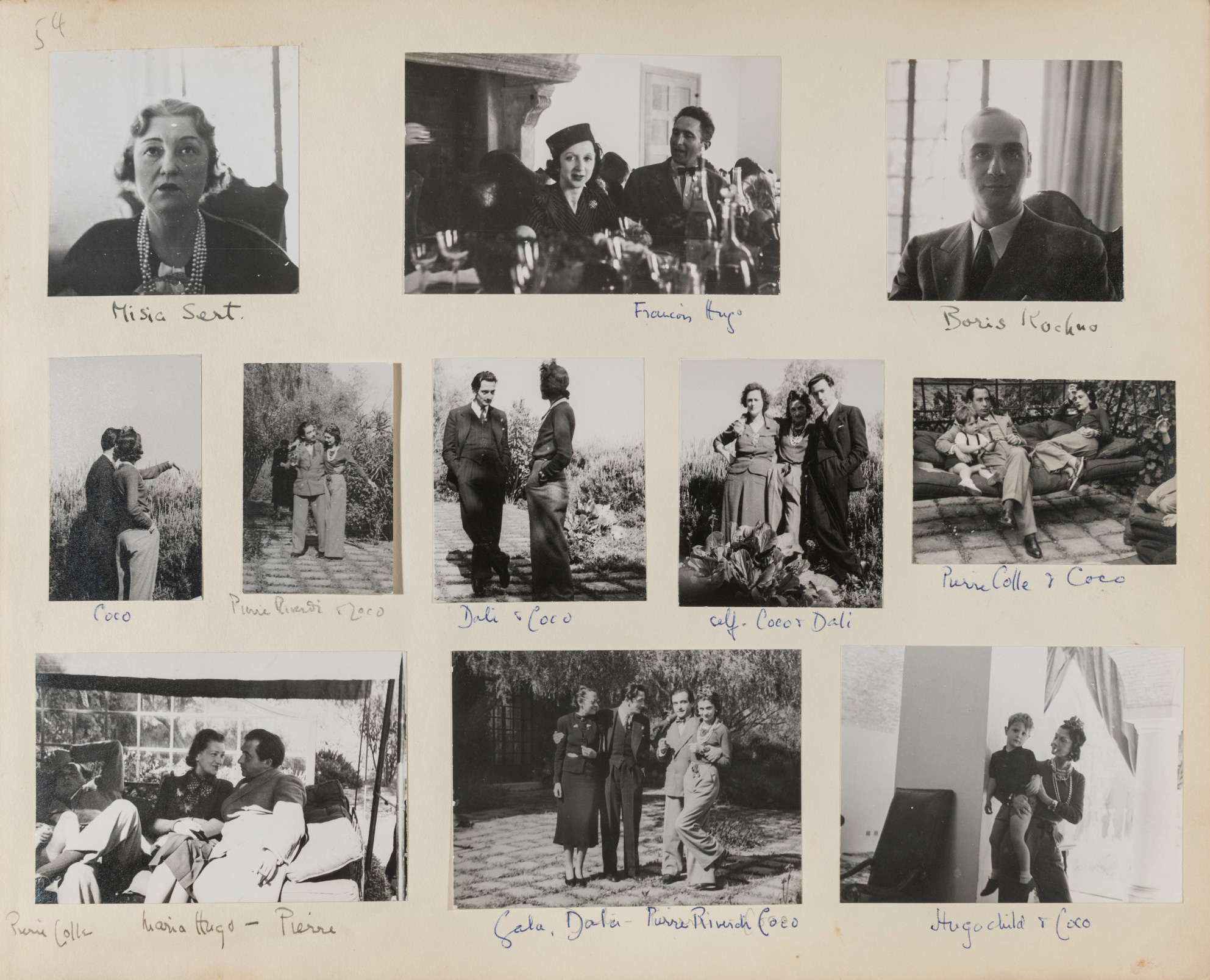Audrey Pleydell-Bouverie’s personal photograph album includes images of pianist and muse Misia Sert, Coco Chanel and Salvador Dalí
