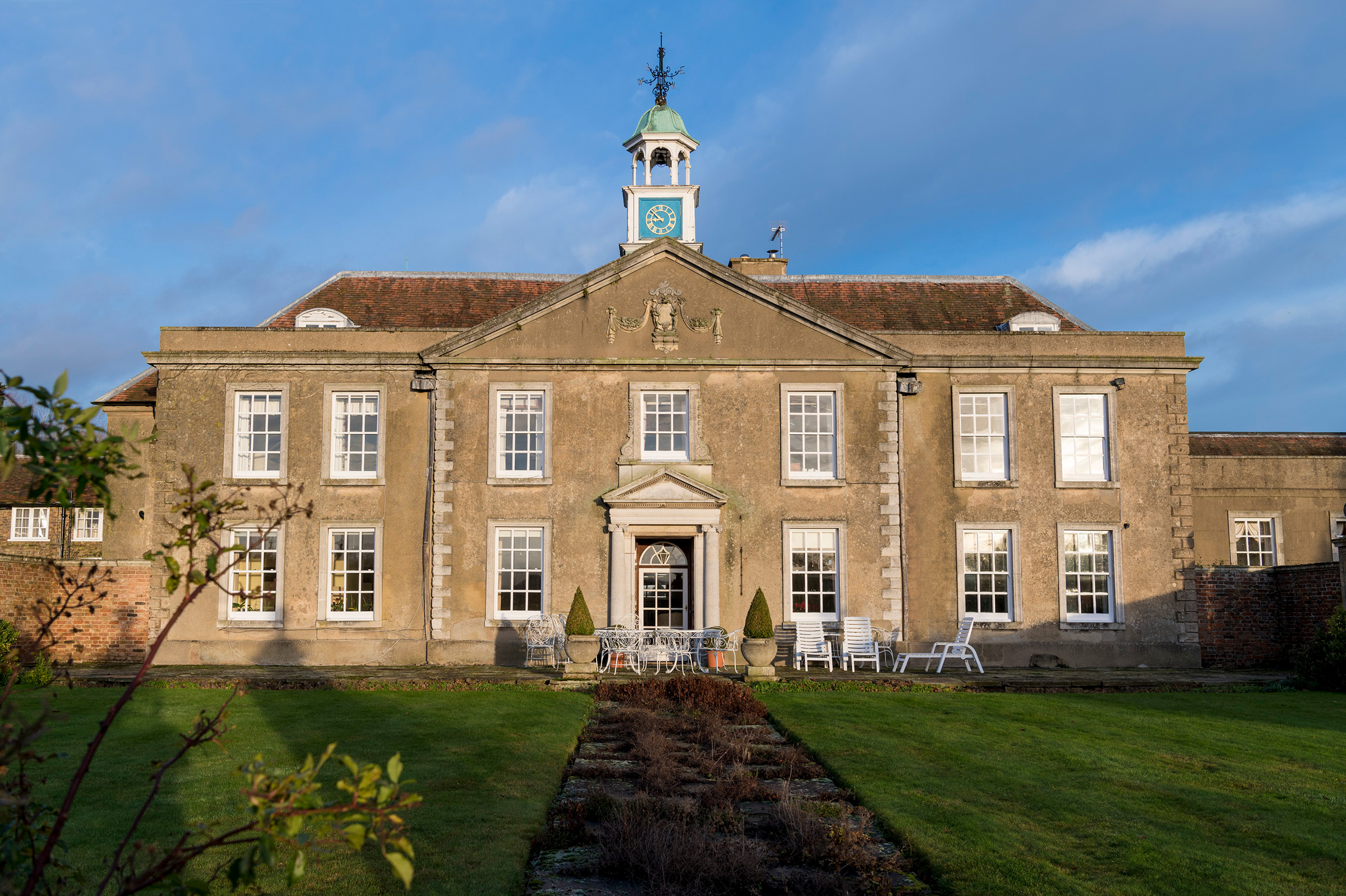 The Jacobean manor house Julians Park in Hertfordshire, England, which was purchased by Audrey Pleydell-Bouverie in 1940 and subsequently remodelled by the designer Stéphane Boudin