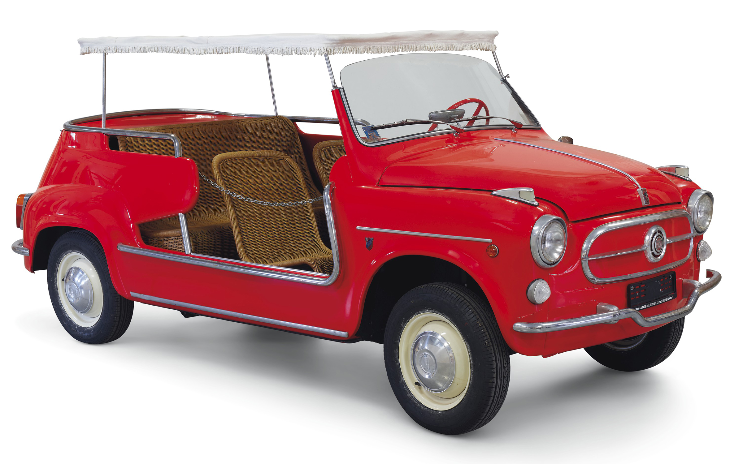 Fiat 600 &ldquo;Jolly&rdquo; beach car, chassis no. 575769, 1959. Estimate: &euro;30,000&ndash;40,000. Offered in Collection Marion Lambert&nbsp;on 25 May 2021 at Christie&rsquo;s in Paris