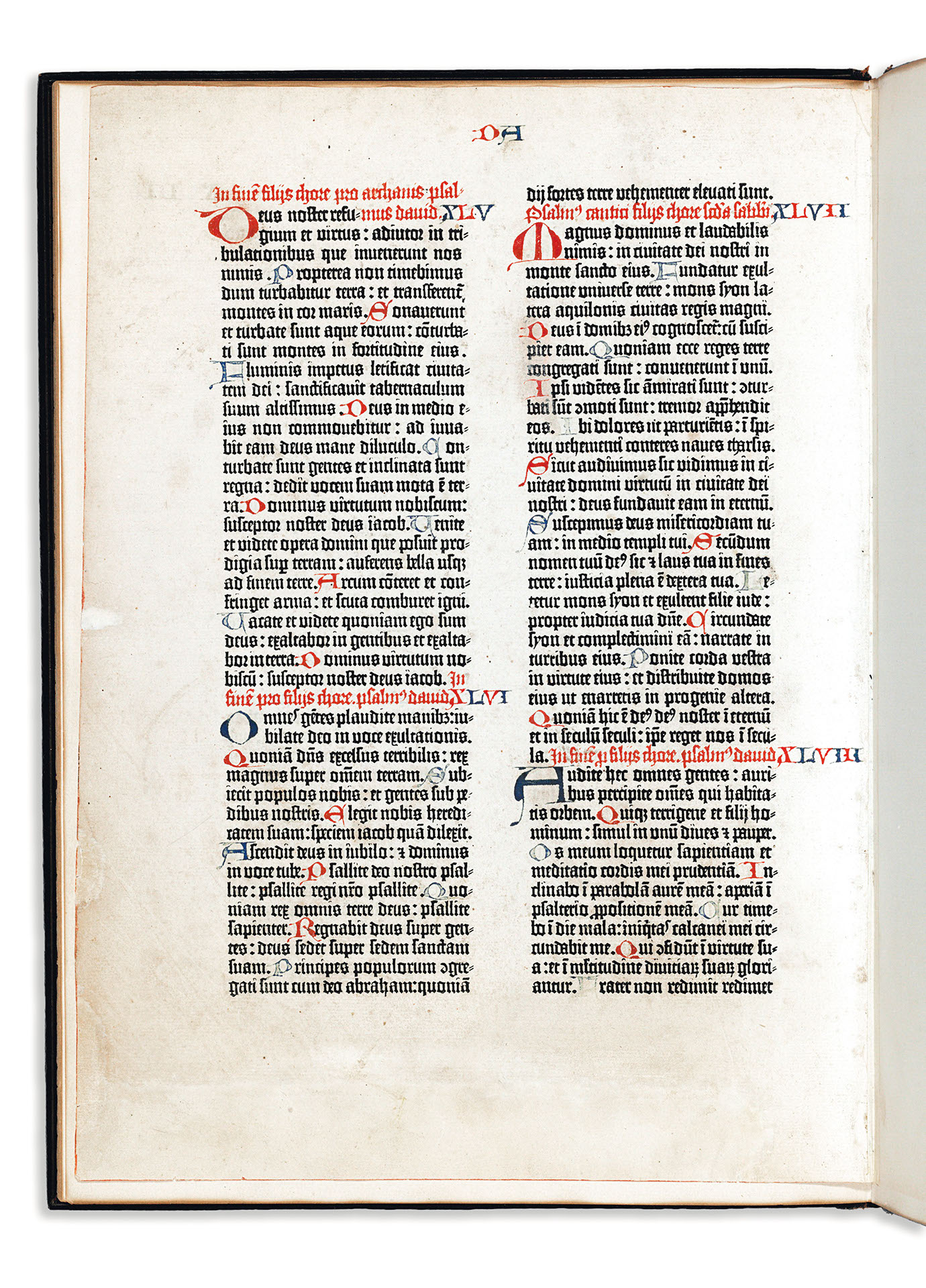 The Gutenberg Bible - Biblia Latina.&nbsp;[Mainz: Johann Gutenberg, c 1450-55].&nbsp;One leaf. Sold for $62,500 on 4 December 2017 at Christie&rsquo;s in New York