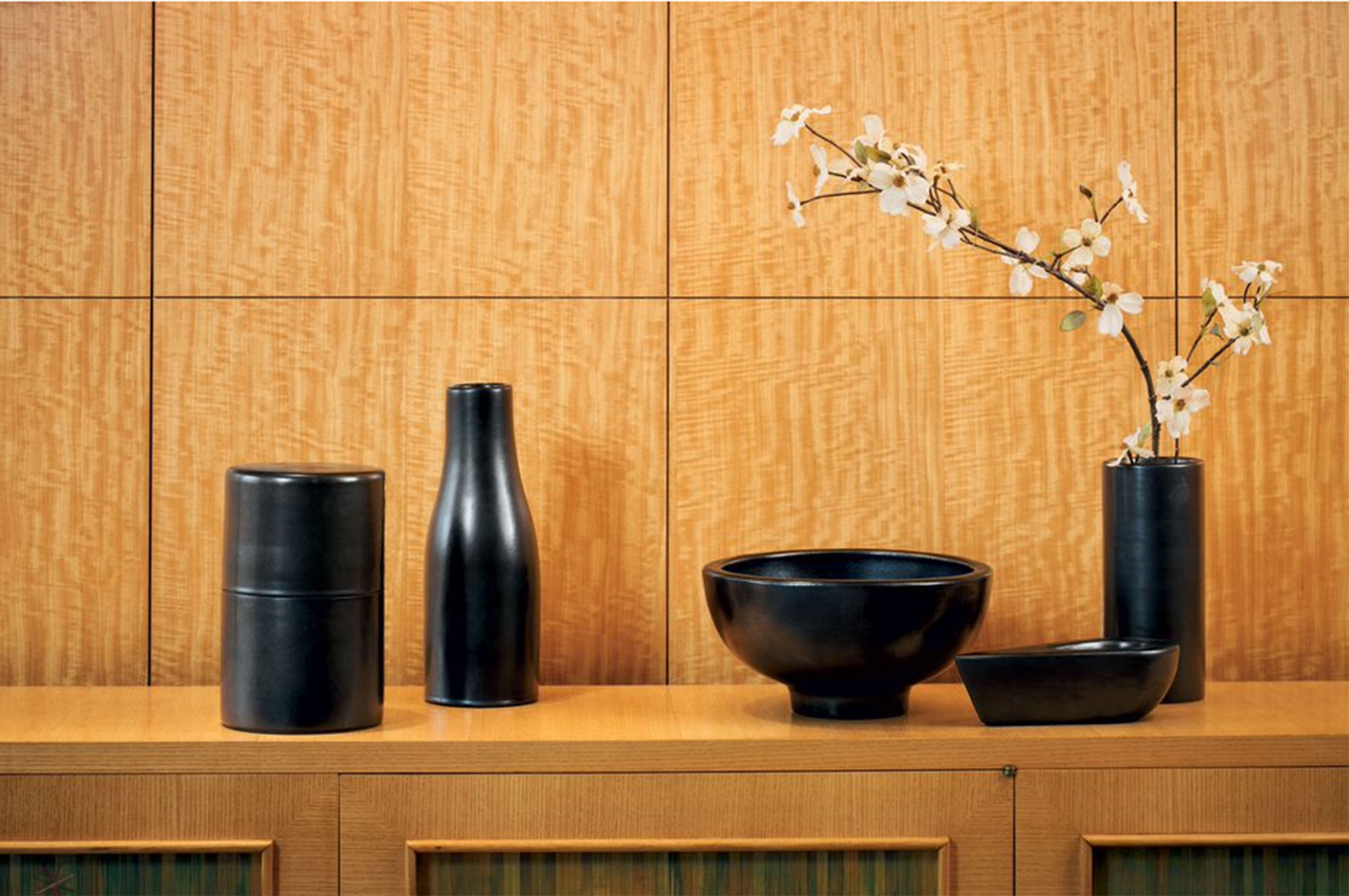 A selection of black Georges Jouve ceramics offered in Paris in New York: A Private Collection of Royère, Vautrin, Jouve on 26 May 2021 at Christie’s in New York