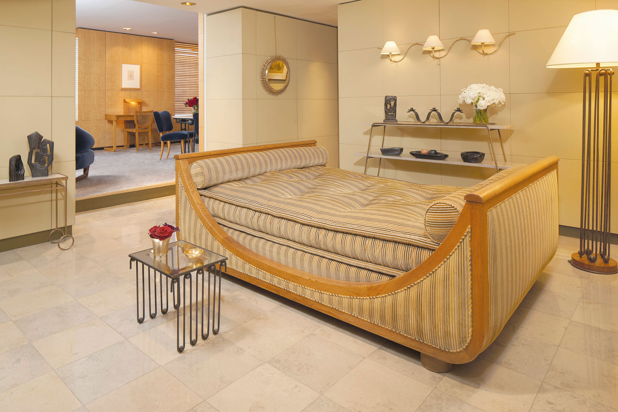 Jean Royère (1902-1981), Daybed, c.1950. 29½ x 80½ x 57⅝ in (74.9 x 204.4 x 146.8 cm). Estimate: $30,000-50,000. Offered in Paris in New York: A Private Collection of Royère, Vautrin, Jouve on 26 May 2021 at Christie’s in New York