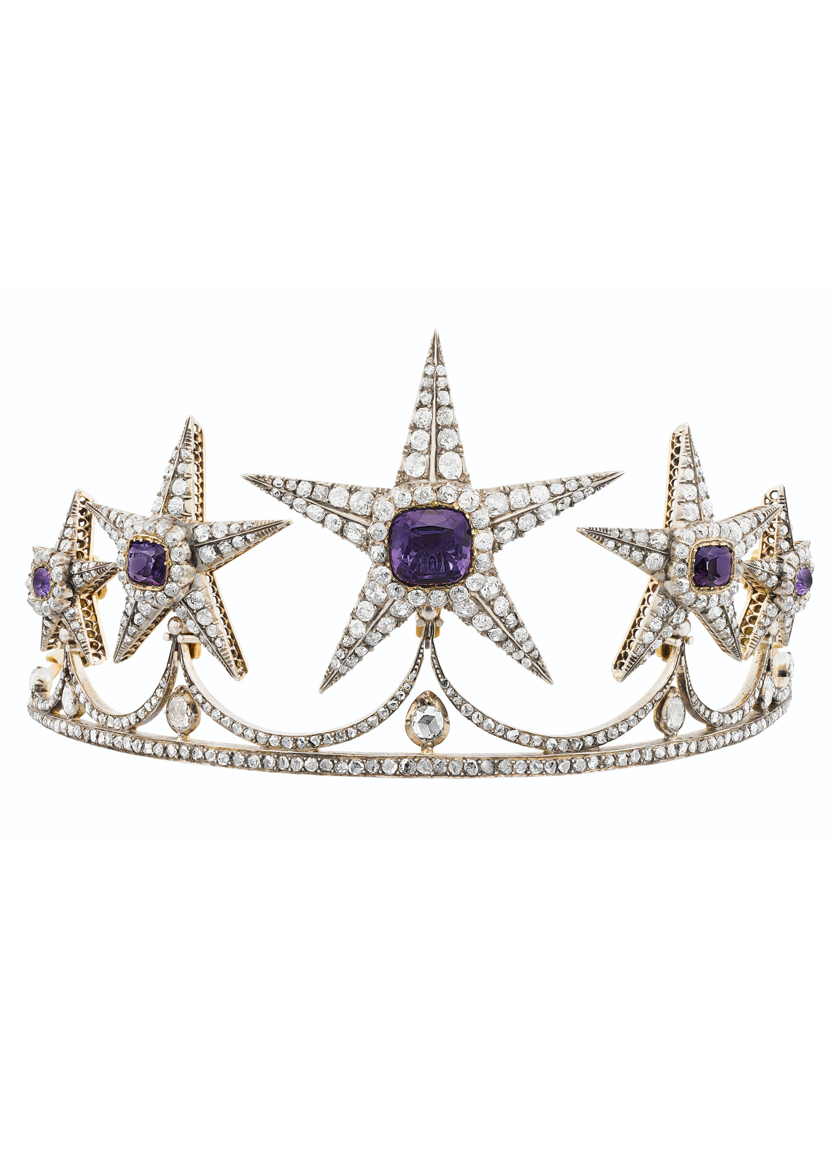 Antique amethyst and diamond tiara. Sold for $40,000 on 13 April at Christie’s in New York