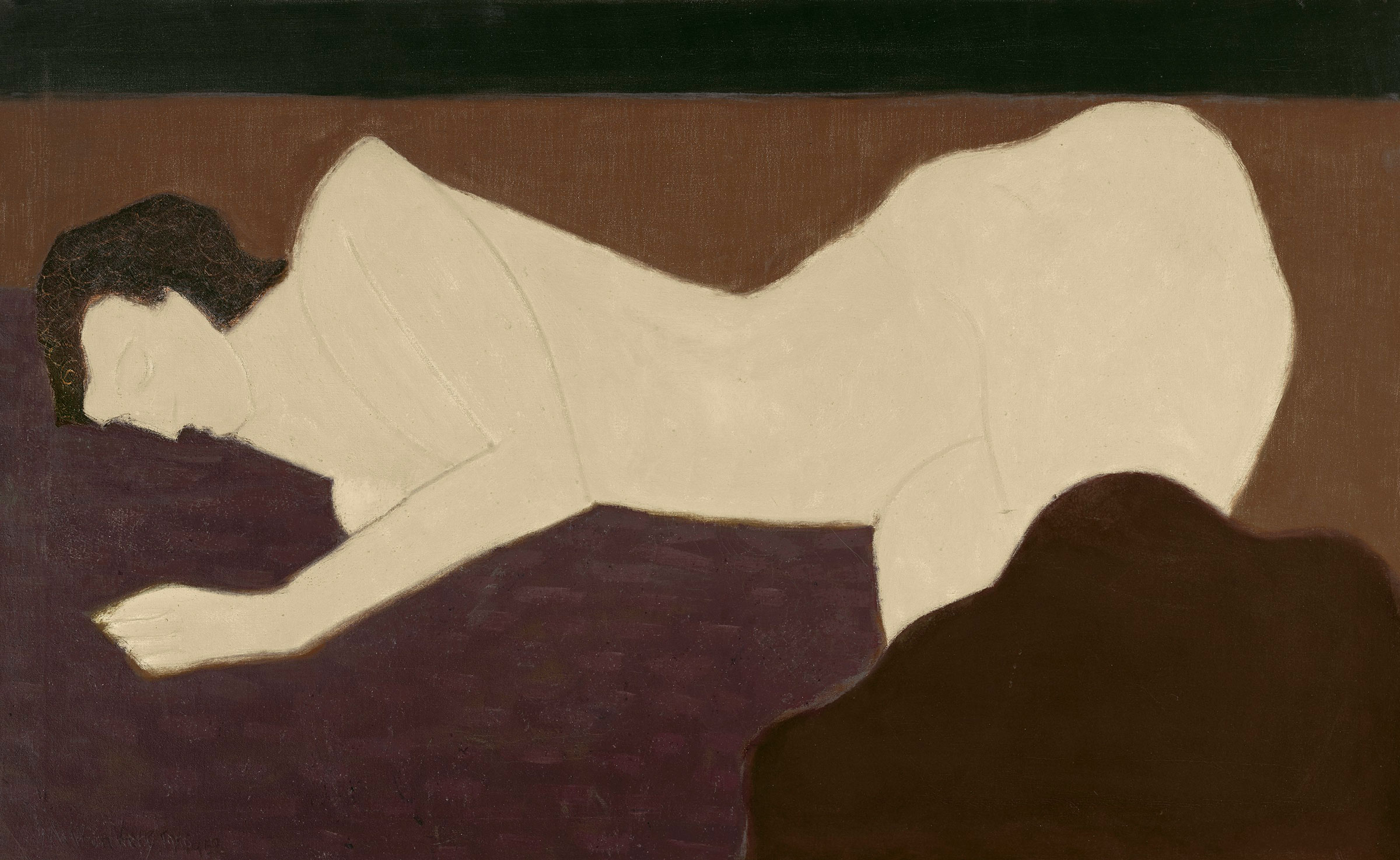 Milton Avery (1885-1965), Sleeping Nude, 1950. Oil on canvas. 26 x 42 in (66 x 106.7 cm). Estimate: $300,000-500,000. Offered in American Art on 18 May 2021 at Christie’s in New York