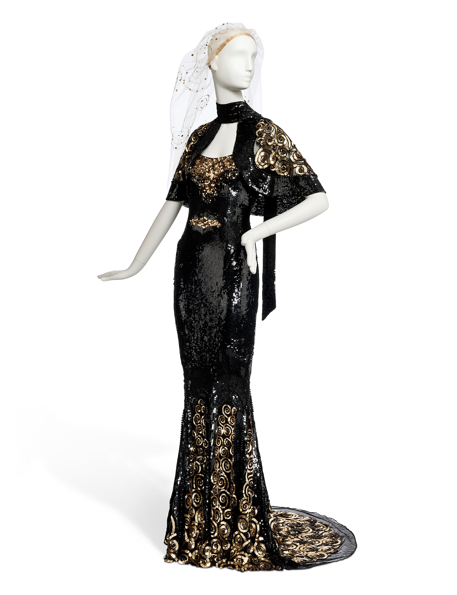 A black and gold sequined dress worn to the Oscars by Nicole Kidman, from L&rsquo;Wren Scott&rsquo;s &lsquo;Allegory of Love&rsquo; Collection, Autumn-Winter 2013. Sold for £8,125 on 1 July 2021, Online

