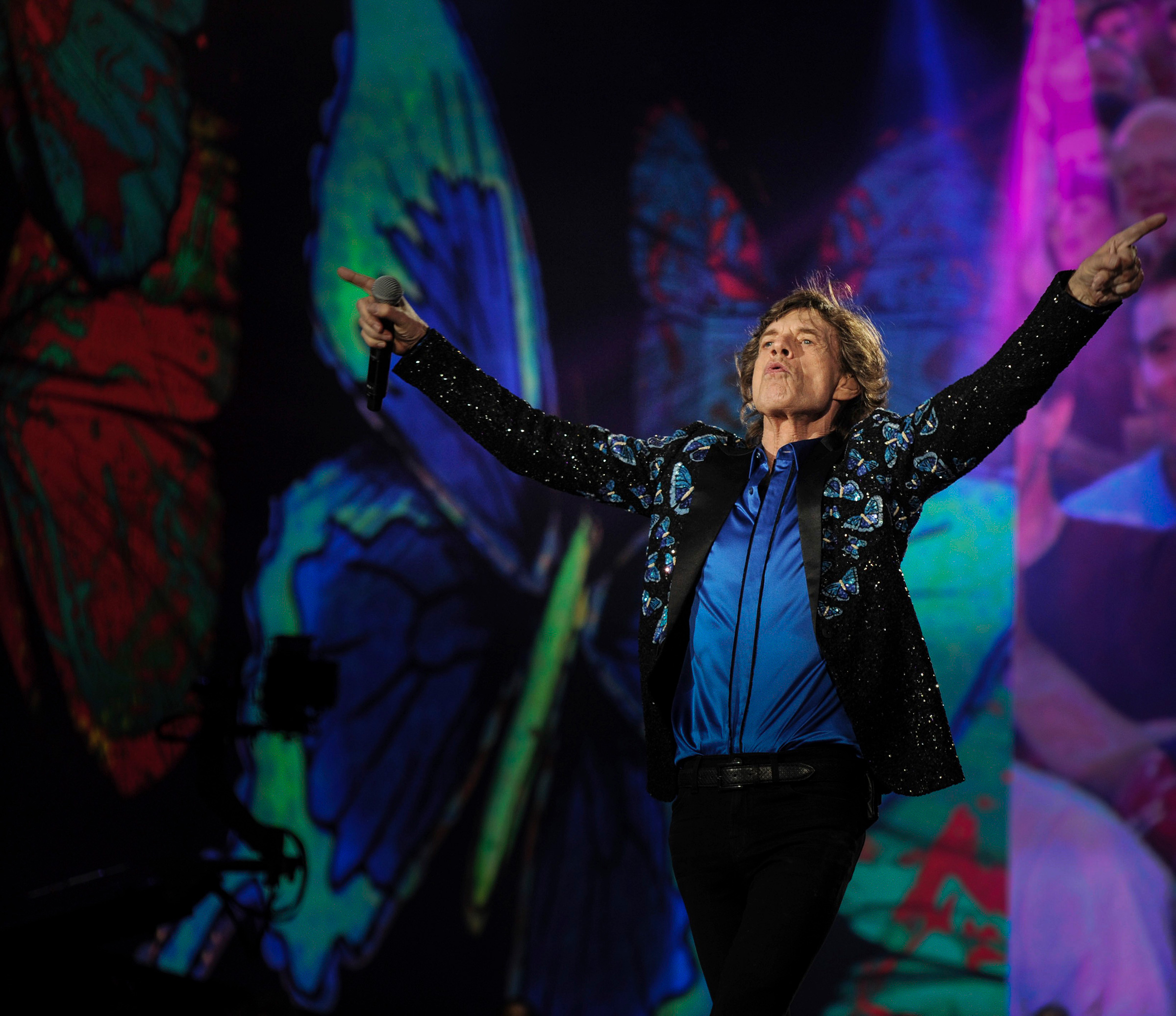 Mick Jagger on stage during the Rolling Stones’ celebrated Hyde Park concert in 2013. © Brian Rasic