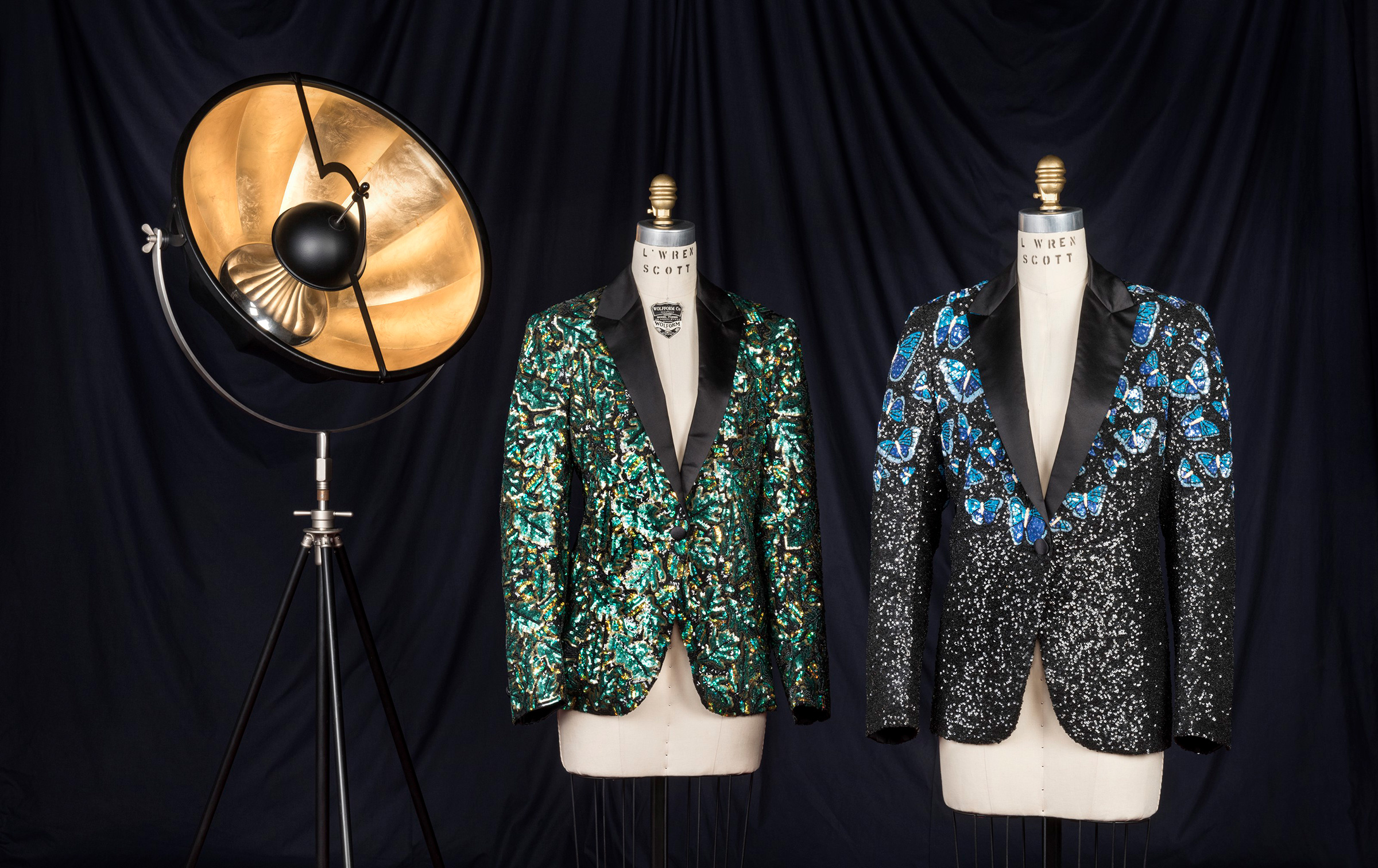 The ‘glamouflage’ jacket worn by Mick Jagger on stage at Glastonbury in 2013, sold for £62,500, and the butterfly jacket he wore for the Rolling Stones’ Hyde Park concert the same year sold for £60,000 on 1 July 2021, Online