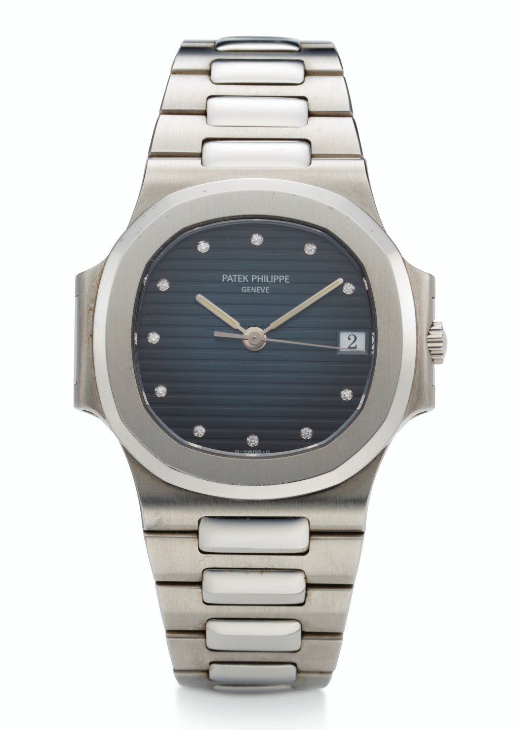 Patek Philippe, Nautilus, steel, diamonds, Ref. 3800/1. Estimate: $30,000-50,000. Offered in Watches Online: The New York Edition on 8-22 June 2021 at Christie’s Online