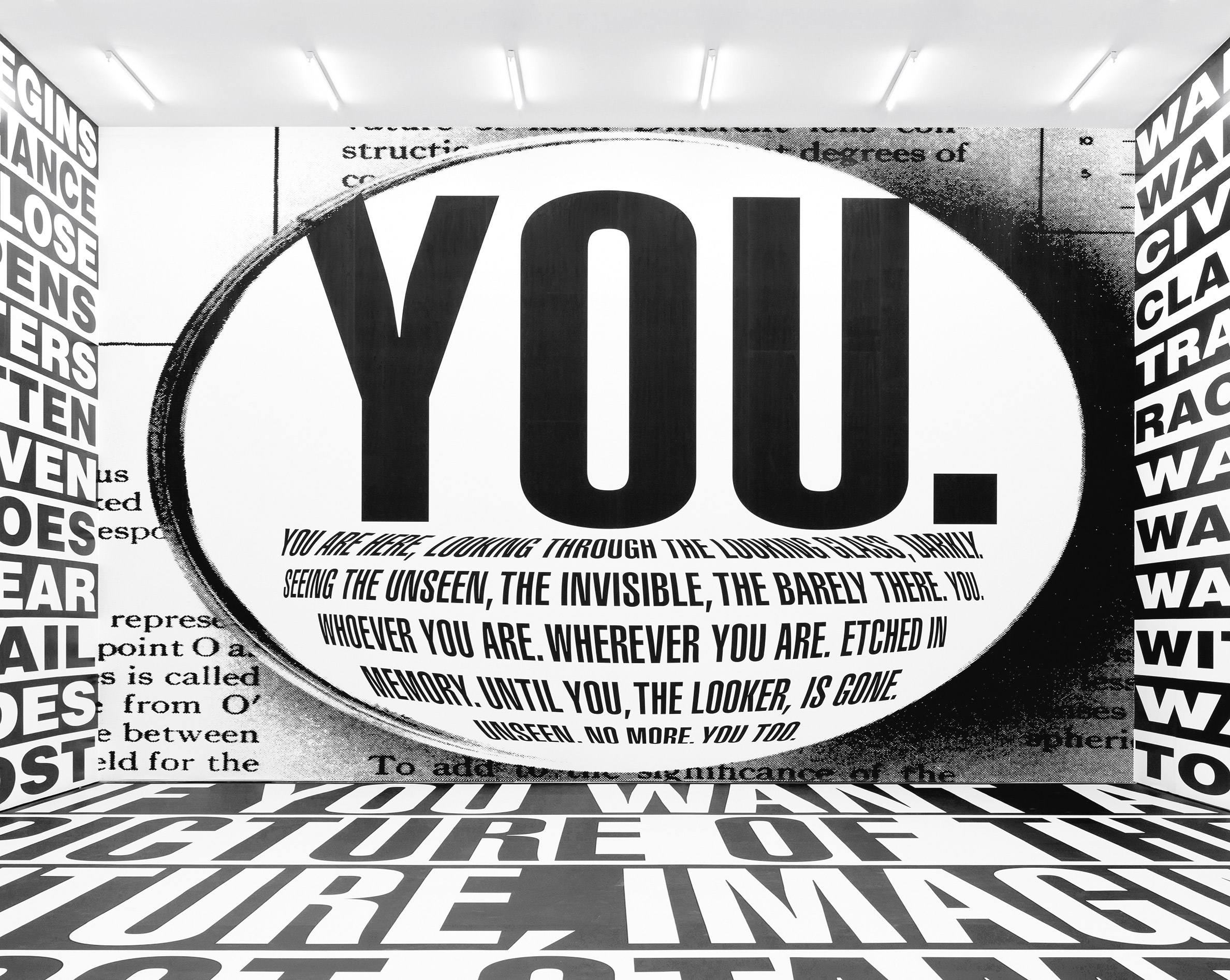 Barbara Kruger. Untitled (Forever), 2017. Installation view, Sprüth Magers, Berlin, 2017-18. Amorepacific Museum of Art (APMA), Seoul. Photo by Timo Ohler and courtesy of Sprüth Magers