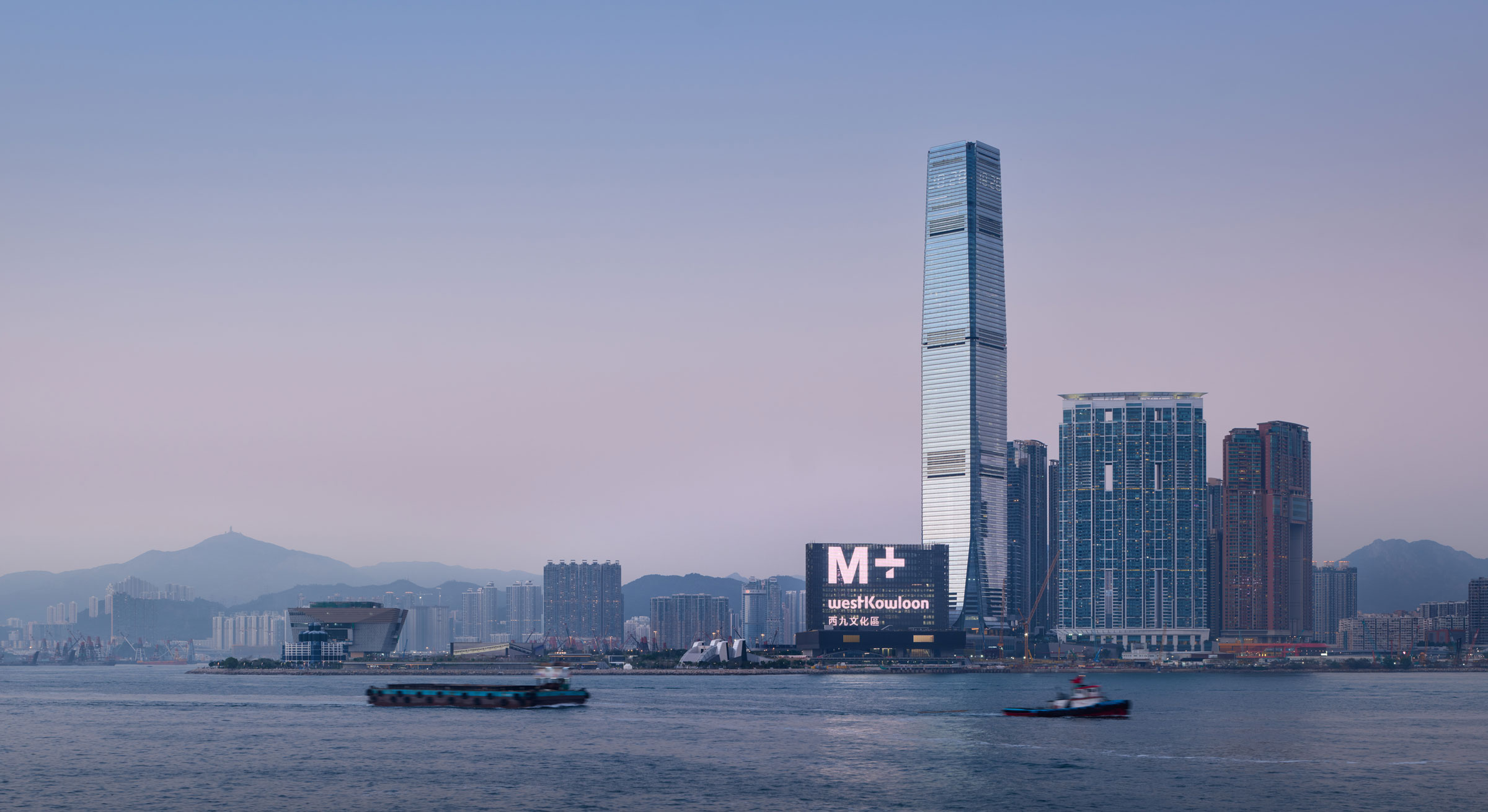The M+ building, viewed from Victoria Harbour. Photo: © Virgile Simon Bertrand. Courtesy of
Herzog & de Meuron