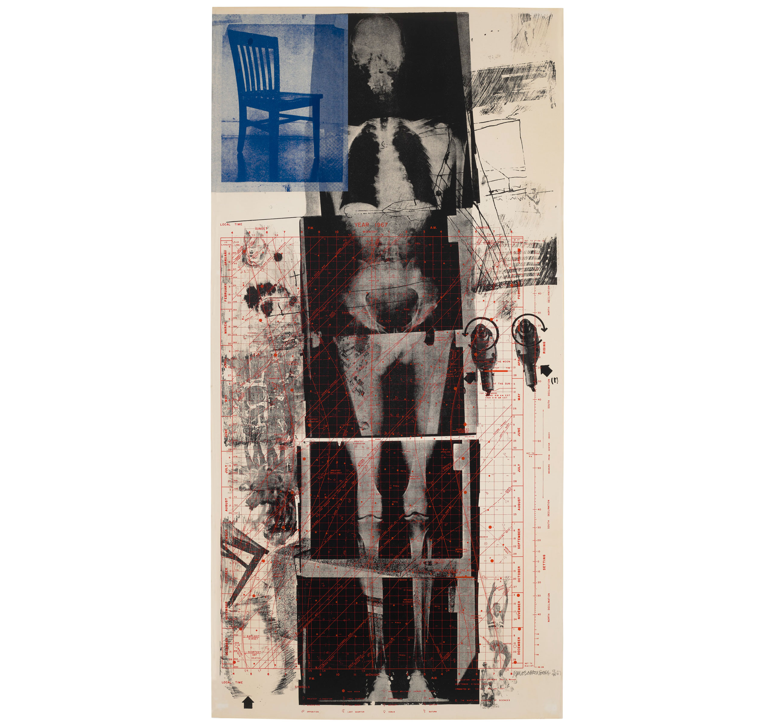 Robert Rauschenberg (1925-2008), Booster, from Booster and Seven Studies, 1967. Lithograph and screenprint in colours, on Curtis Rag paper. Sheet: 72 x 35½ in (1829 x 902 mm). Estimate: $100,000-150,000. Offered in A Graphic Dialogue: Prints from the Collection of Lois B. Torf on 15 September 2021 at Christie’s in New York
