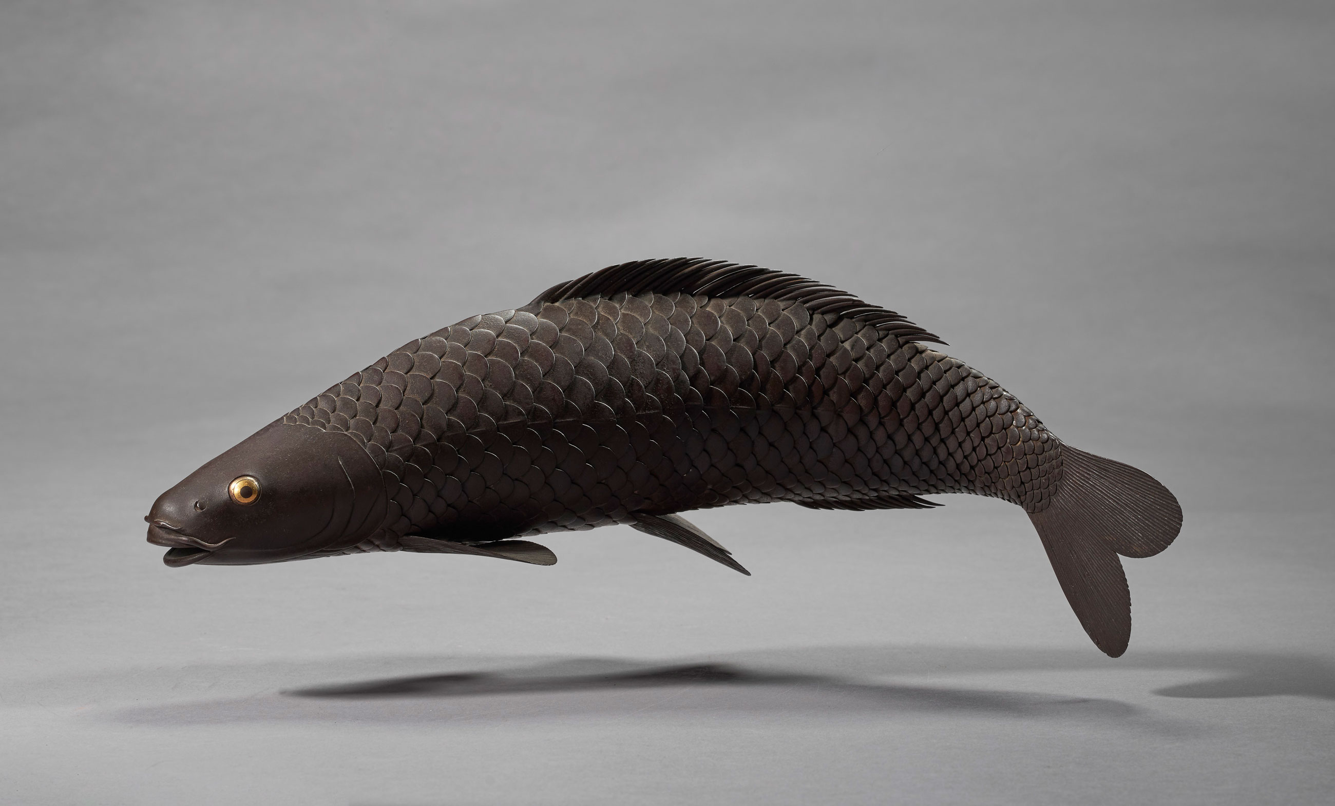 An iron articulated sculpture of a carp, Edo-Meiji period (19th century). Estimate: $20,000-30,000. Offered in Important Japanese Art on 21 September 2021 at Christie’s in New York
