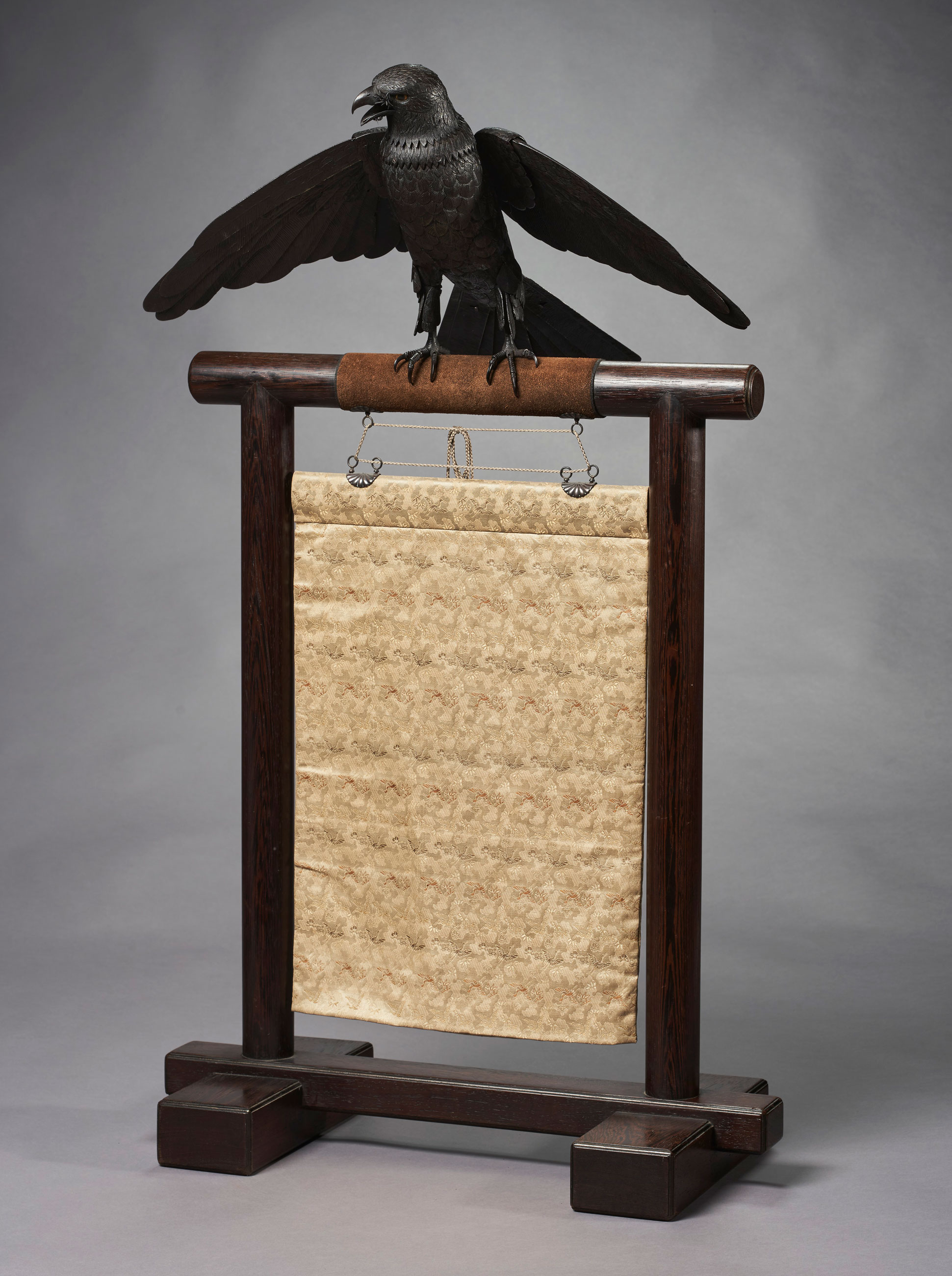 Itao Shinjiro (1842-1911), An iron articulated sculpture of an eagle on stand, Meiji period (late 19th century). Estimate: 80,000-120,000. Offered in Important Japanese Art on 21 September 2021 at Christie&rsquo;s in New York